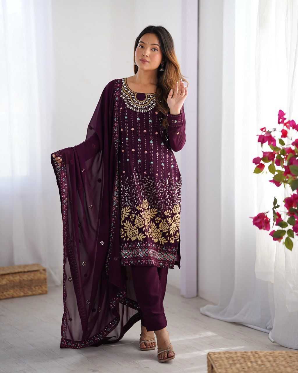 Ynf Faux Georgette RIN102 109 Suits & Dresses Wedding Collections Festive Collections Wholesale Georgette Suit Party Wear Dresses Wedding Outfits Manufacturer