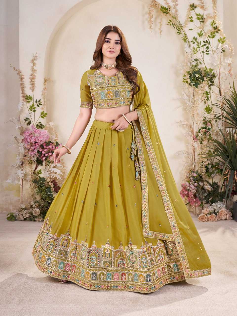 Ynf Faux Georgette RIN131 349 Lehengas Wedding Collections Festive Collections Wholesale Georgette Lehenga Lehenga With Cancan Lehenga With Blouse Manufacturer