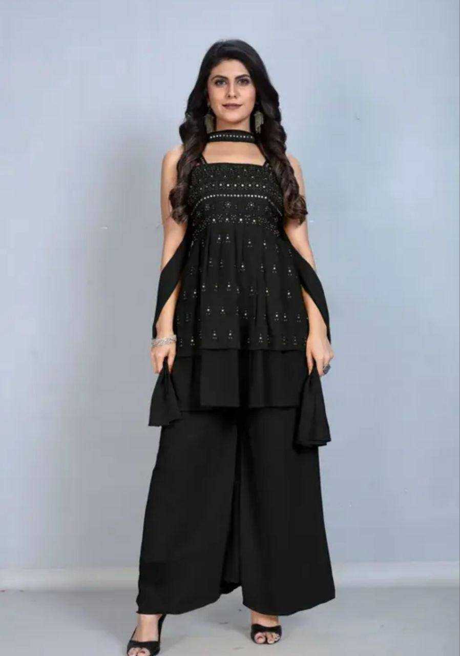 Ynf Faux Georgette RIN158 1036 Kurti Wholesale Fancy Kurti Georgette Kurti Embroidered Kurtis Manufacturer
