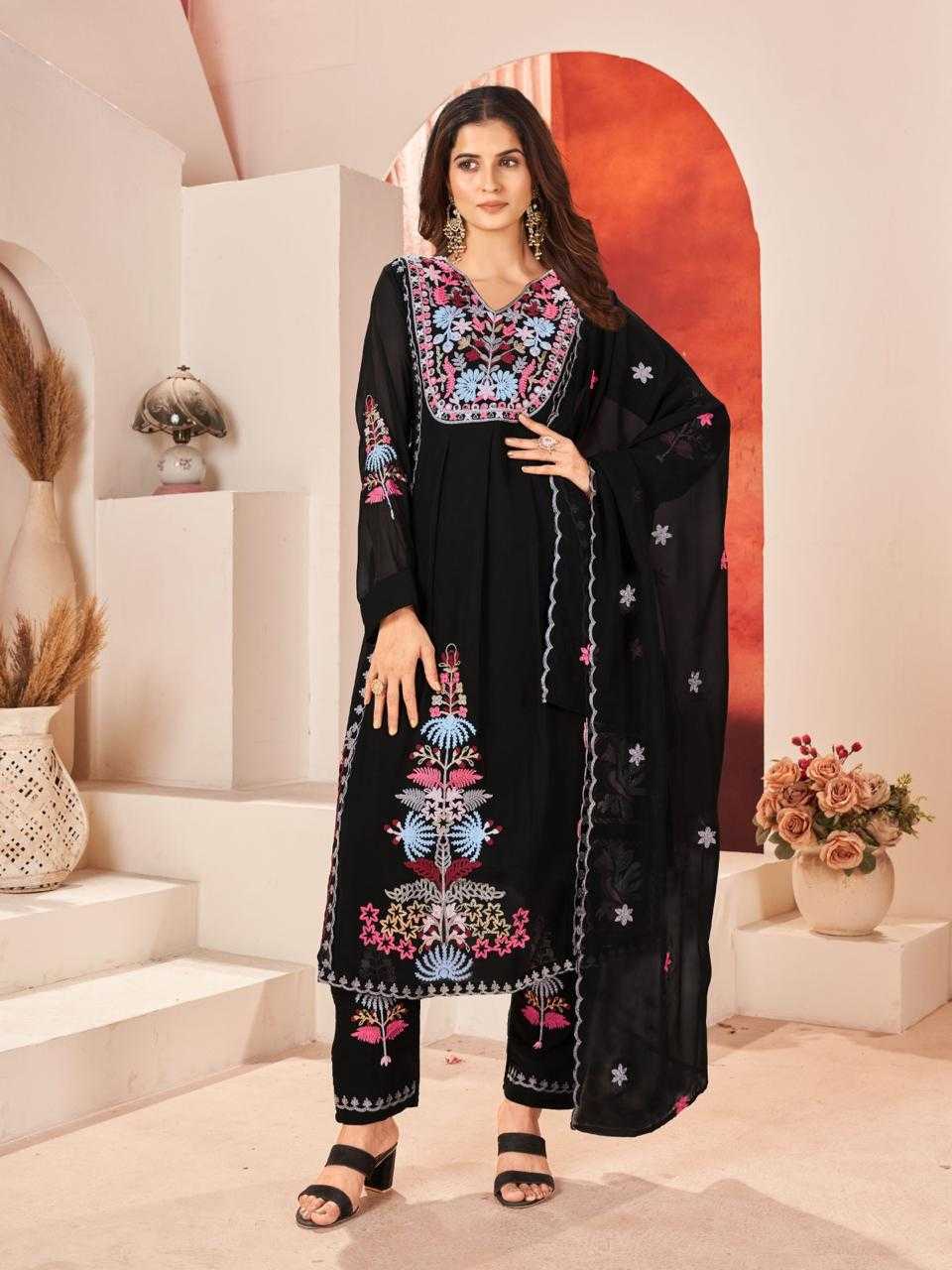 Ynf Faux Georgette RIN190 327 Setwise Collections Wholesale Dresses & Suits Catalogs Manufacturer