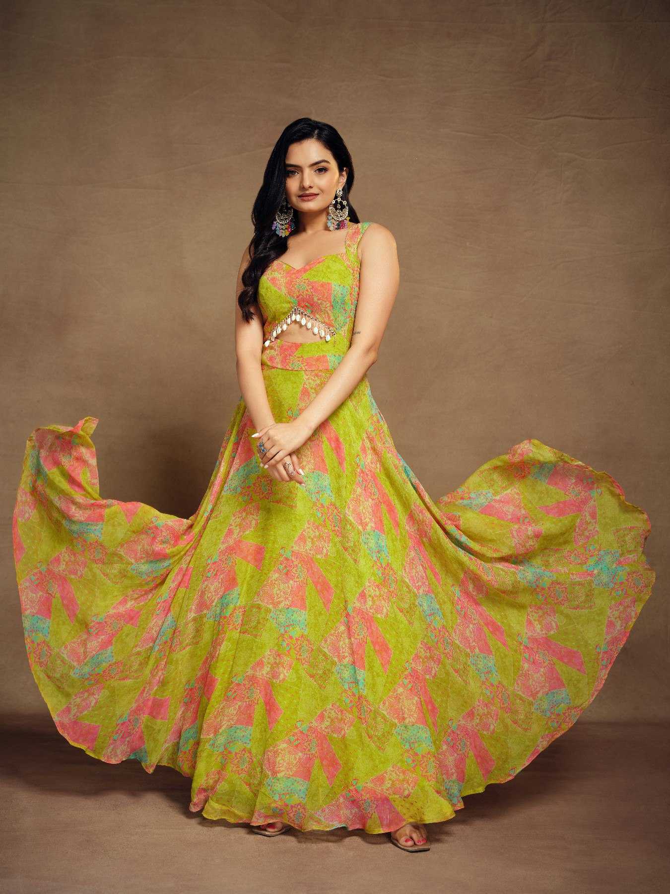 Ynf Faux Georgette RIN228 304 Gowns Wedding Collections Festive Collections Wholesale Printed Gowns Georgette Gown Party Wear Gowns Manufacturer