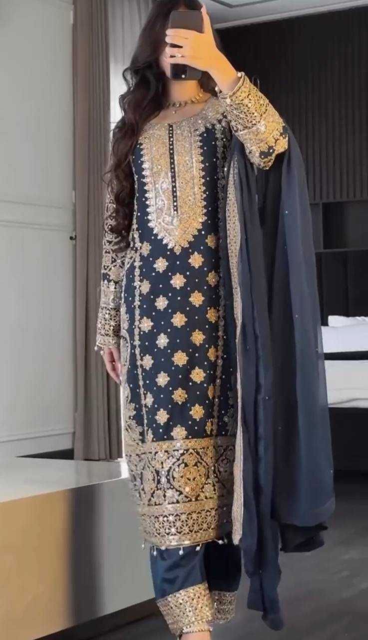 Ynf Faux Georgette RIN231 1654 Suits & Dresses Wedding Collections Plus Size Collections Wholesale Embroidery Suits Georgette Suit Wedding Outfits Manufacturer