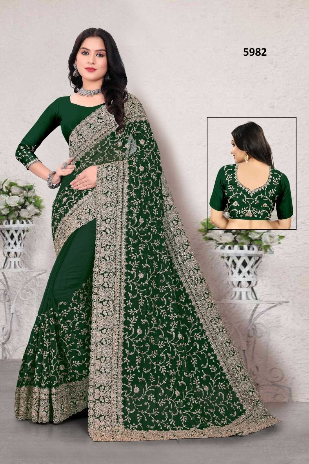 Ynf Georgette KESH114 5982 Sarees Wedding Collections Wholesale Georgette Sarees Embroidered Sarees Wedding Outfits Manufacturer
