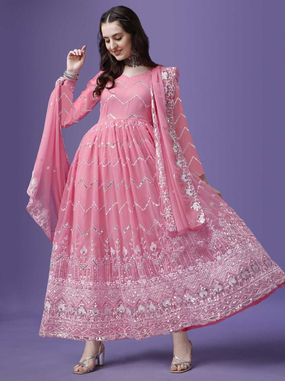 Ynf Georgette KESH334 Pink Candle Suits & Dresses Wholesale Embroidery Suits Party wear suits Designer Suits Manufacturer