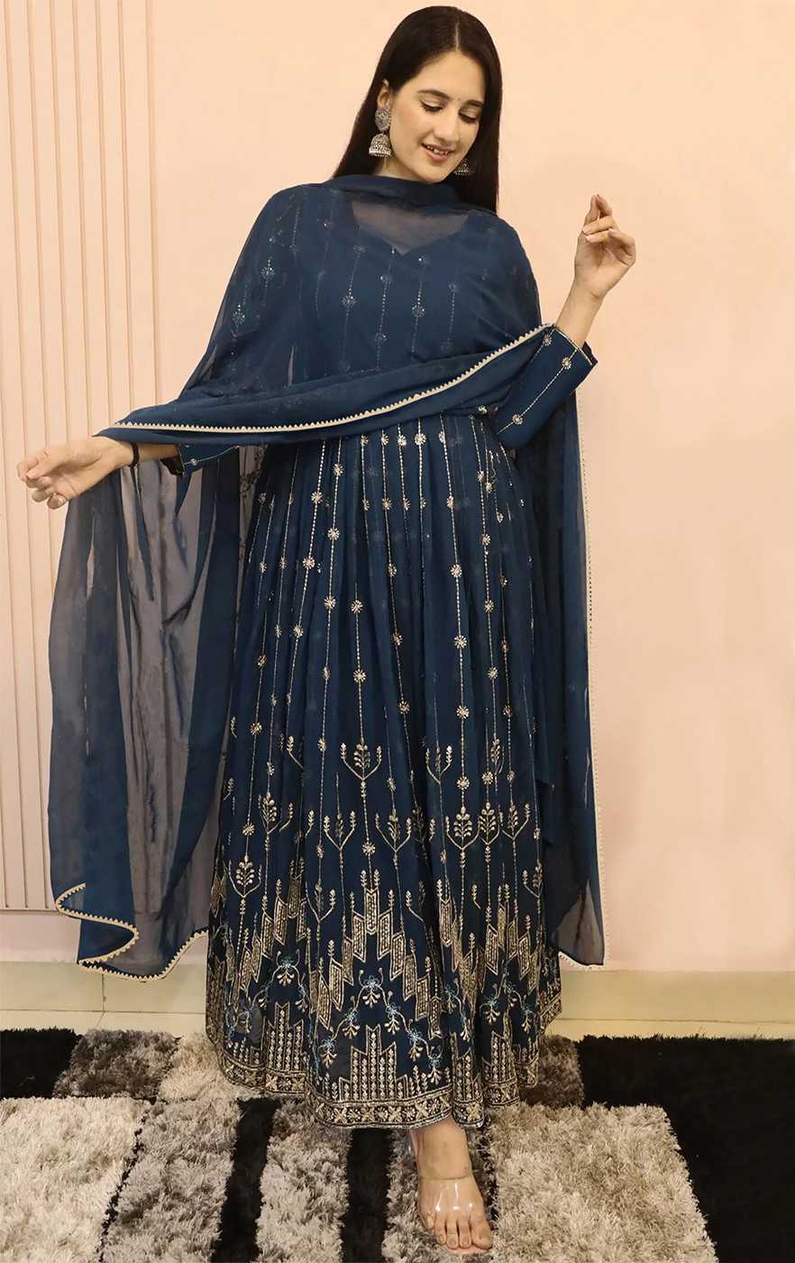 Ynf Georgette KESH334 Takdir Gown Gowns Wholesale Fancy Gowns Embroidery Gowns Designer Gowns Manufacturer