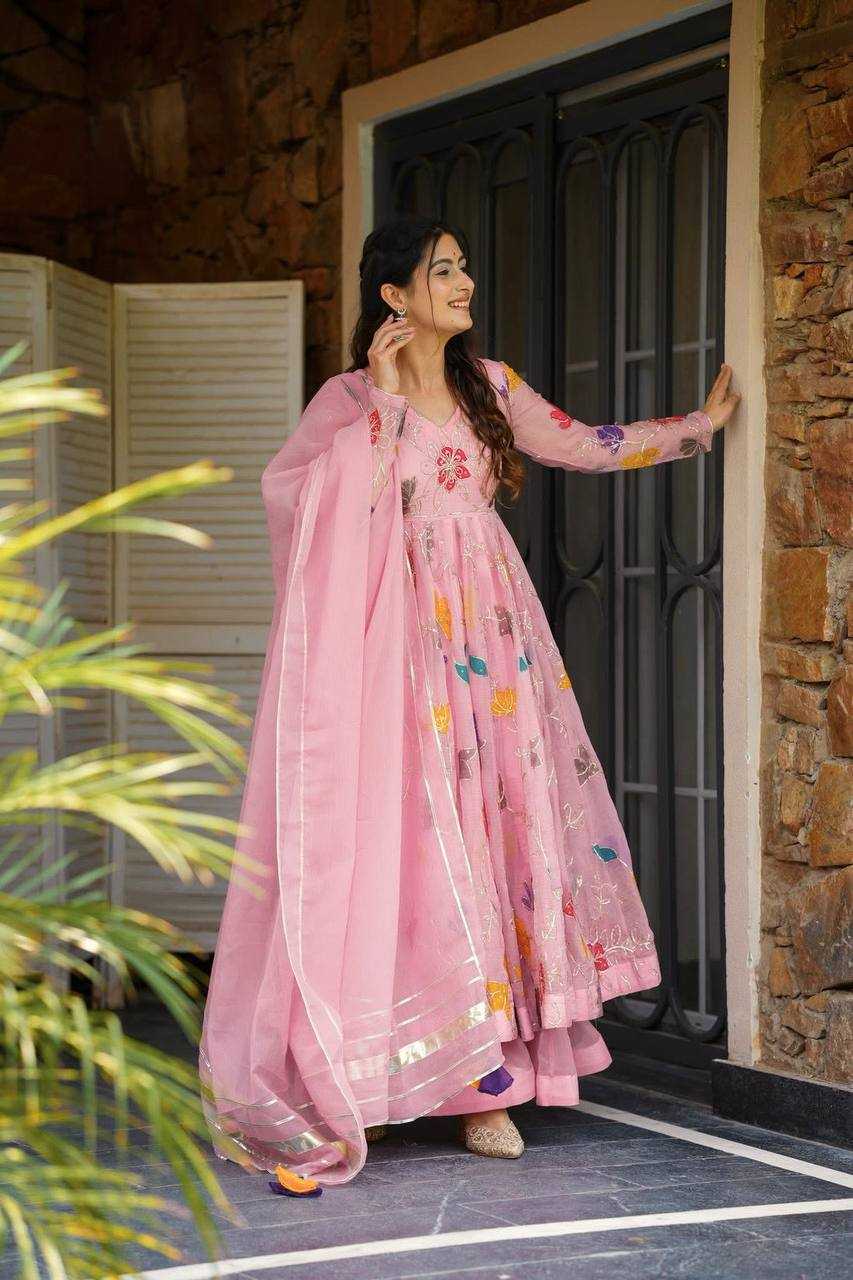 Ynf Georgette KESH490 657 Gowns Wholesale Printed Gowns Embroidery Gowns Anarkali Gown Long Gowns Manufacturer