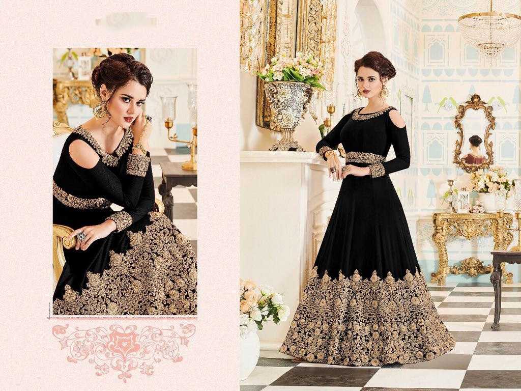 Ynf Georgette KESH504 001 Gowns Wedding Collections Festive Collections Wholesale Embroidery Gowns Georgette Gown Wedding Gown Manufacturer