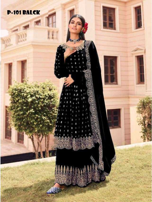Ynf Georgette KESH504 101 Suits & Dresses Wholesale Semi Stitched Suits Semi-Stitched Suits Black Salwar Suit Manufacturer