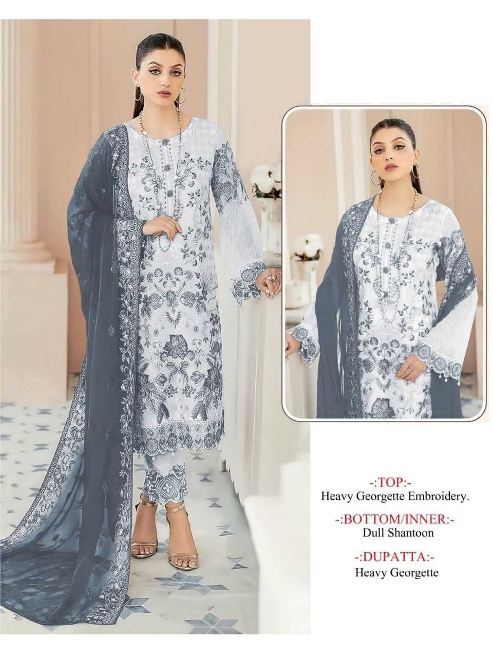 Ynf Georgette KESH504 123 Suits & Dresses Islamic Clothing Wholesale Pakistani Suits Embroidery Suits Party wear suits Semi-Stitched Suits Manufacturer