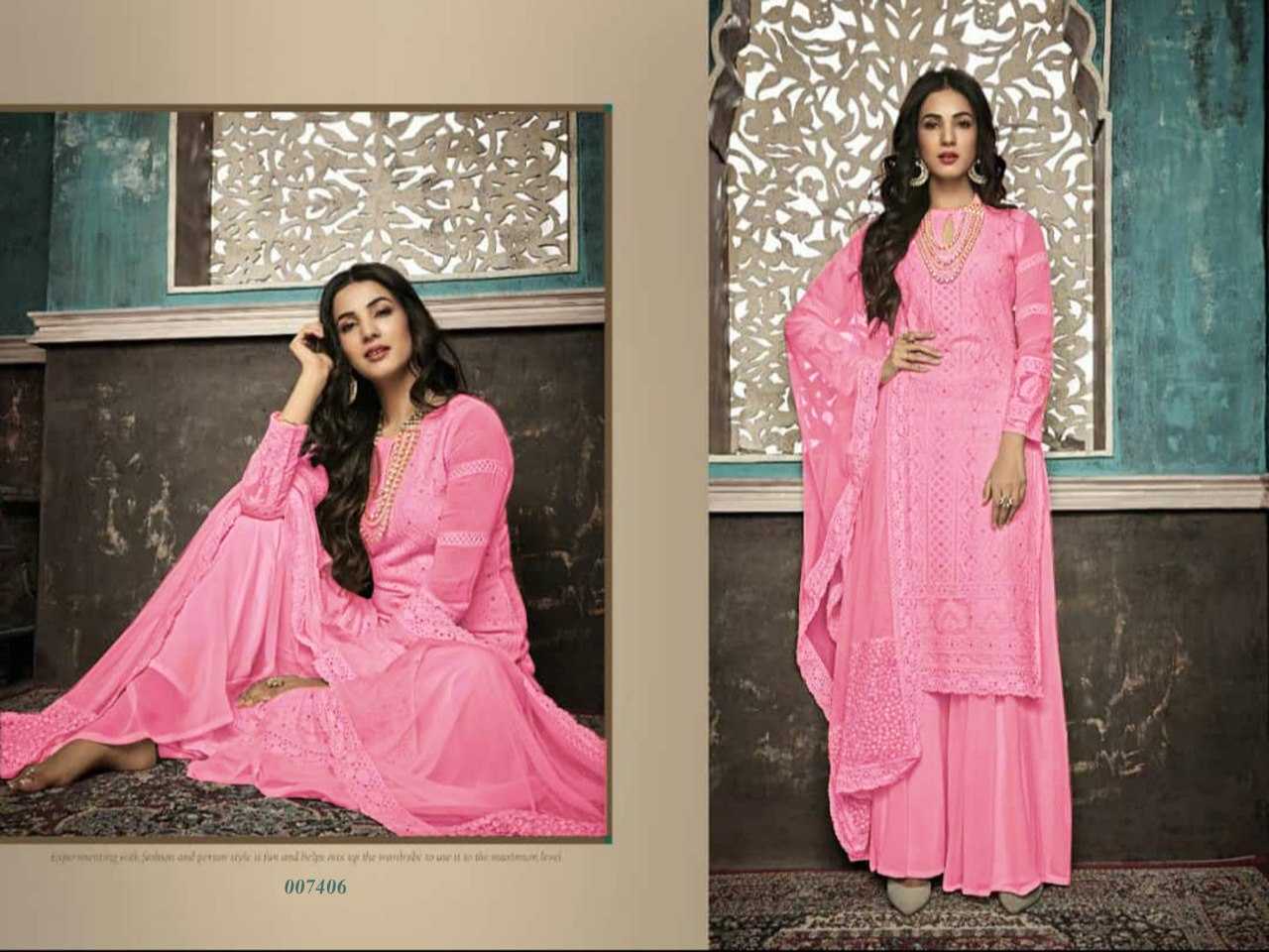 Ynf Georgette KESH504 7406 Suits & Dresses Wholesale Georgette Suit Semi Stitched Suits Semi-Stitched Suits Manufacturer