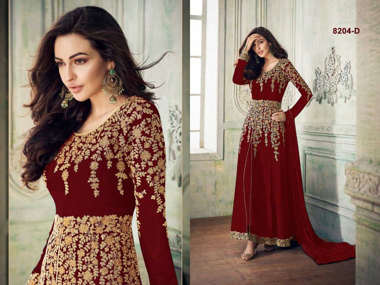 Ynf Georgette KESH504 8204 Gowns Wedding Collections Festive Collections Wholesale Semi Stitched Suits Gown Dresses Wedding Outfits Manufacturer