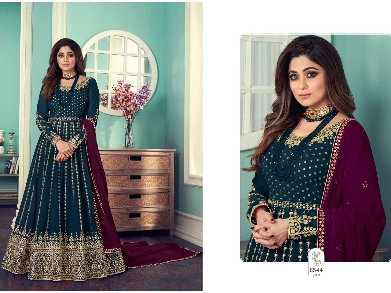 Ynf Georgette KESH504 8544 Gowns Wedding Collections Bollywood Collections Wholesale Embroidery Gowns Georgette Gown Shamita Shetty Manufacturer