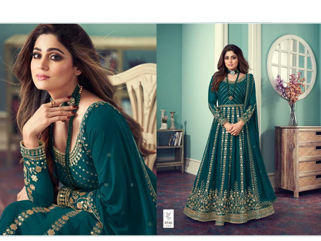 Ynf Georgette KESH504 8546 Gowns Wedding Collections Bollywood Collections Wholesale Embroidery Gowns Georgette Gown Shamita Shetty Manufacturer