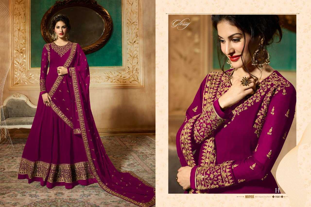Ynf Georgette KESH504 9081 Gowns Wholesale Embroidery Gowns Long Gowns Georgette Gown Manufacturer