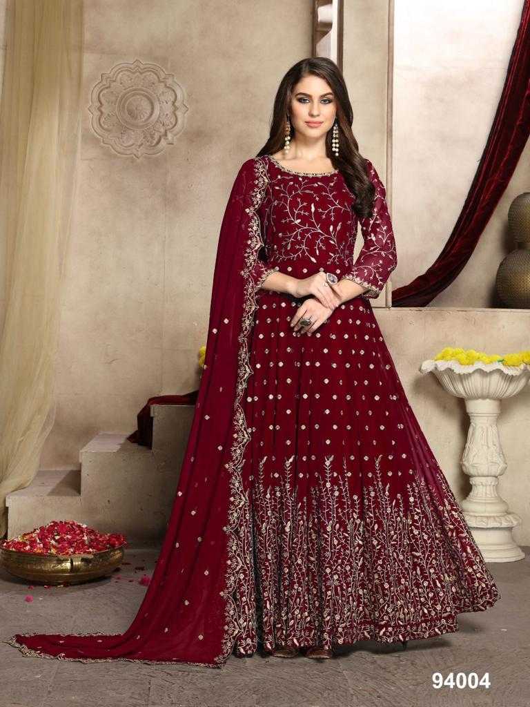 Ynf Georgette KESH504 94001 Gowns Wholesale Embroidery Gowns Long Gowns Georgette Gown Manufacturer
