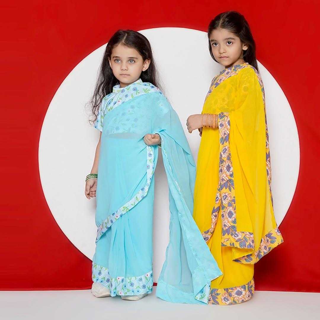 Ynf Georgette KESH505 324 Kids Wear Wholesale Kids Saree Dress Manufacturer