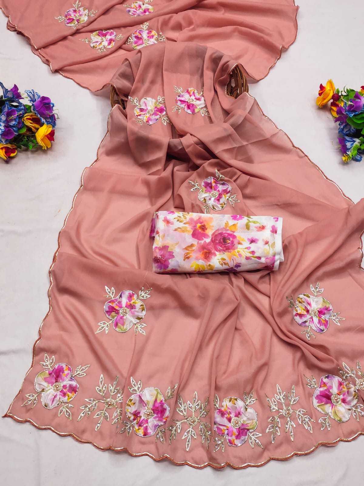 Ynf Georgette KESH514 135 Sarees Wholesale Designer Sarees Party Wear Sarees Fancy Sarees Manufacturer