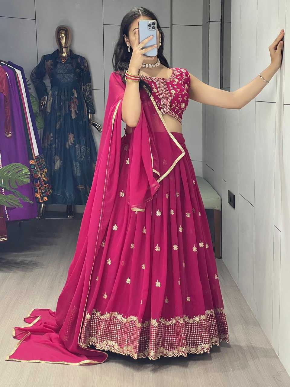 Ynf Georgette RIN119 9036 Lehengas Wholesale Fancy Lehenga Traditional Lehenga Rajwada Lehenga Embroidered Lehenga Manufacturer