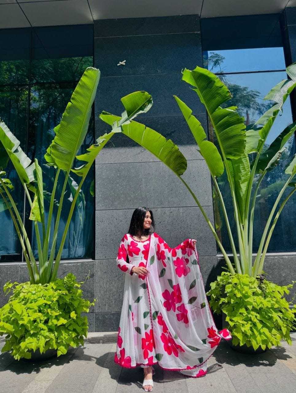 Ynf Georgette RIN157 185 Gowns Festive Collections Plus Size Collections Wholesale Fancy Gowns Georgette Gown Onam Collections Manufacturer