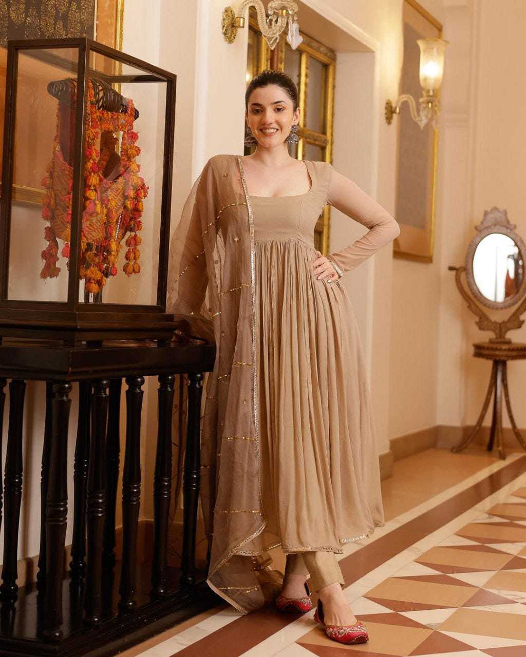 Ynf Georgette RIN157 2101 Gowns Plus Size Collections Wholesale Georgette Gown Wedding Gown Designer Gowns Manufacturer