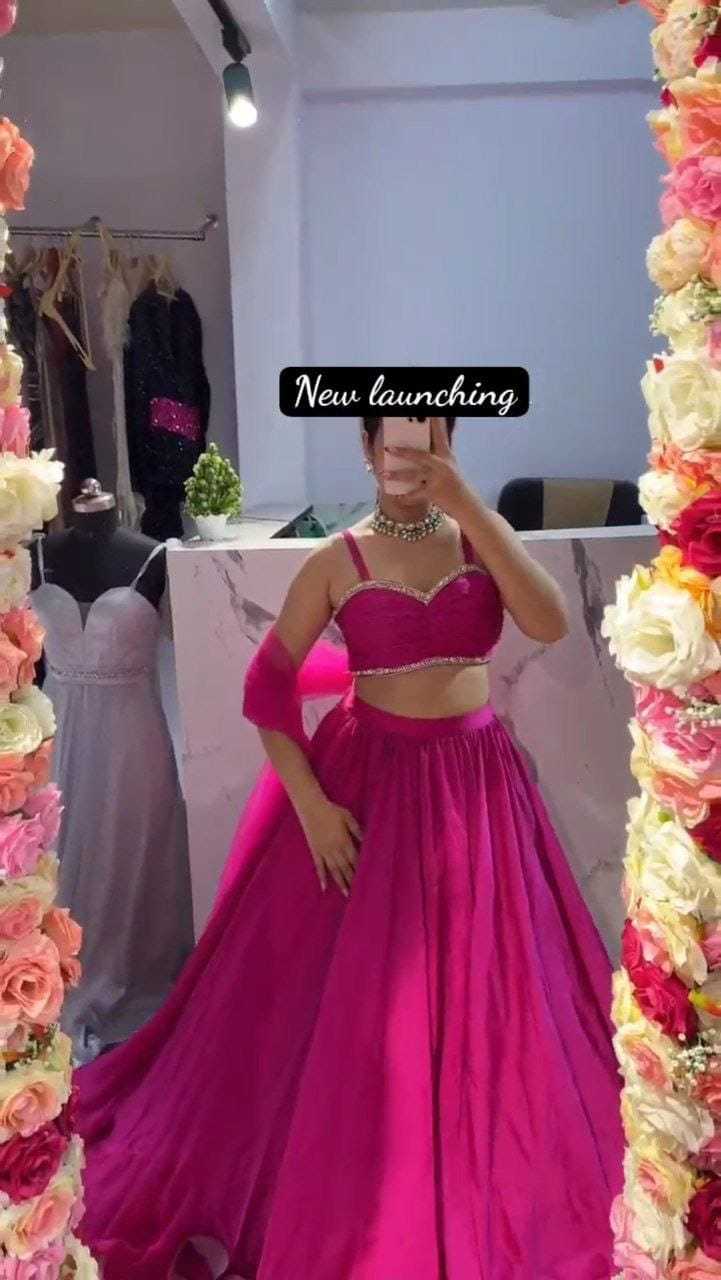 Ynf Georgette RIN157 5234 Lehengas Festive Collections Plus Size Collections Wholesale Designer Lehenga Georgette Lehenga Pink Lehenga Manufacturer