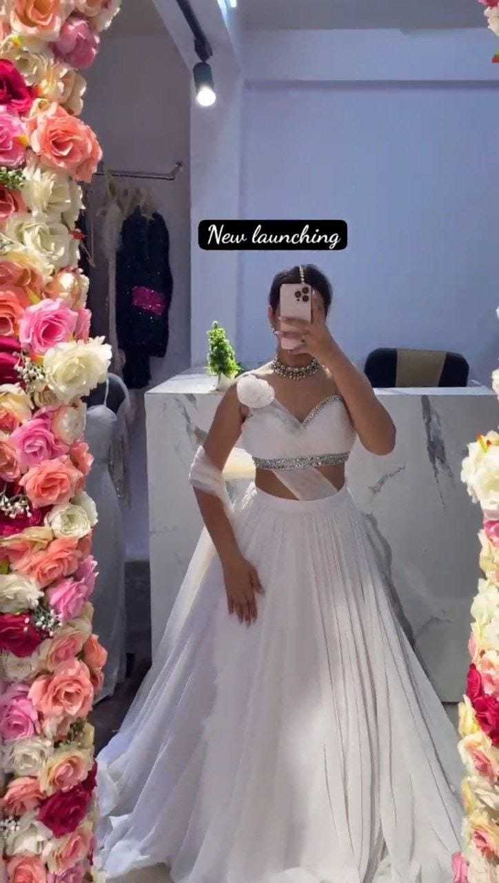Ynf Georgette RIN157 5235 Lehengas Wedding Collections Plus Size Collections Wholesale Designer Lehenga Georgette Lehenga Onam Collections Manufacturer