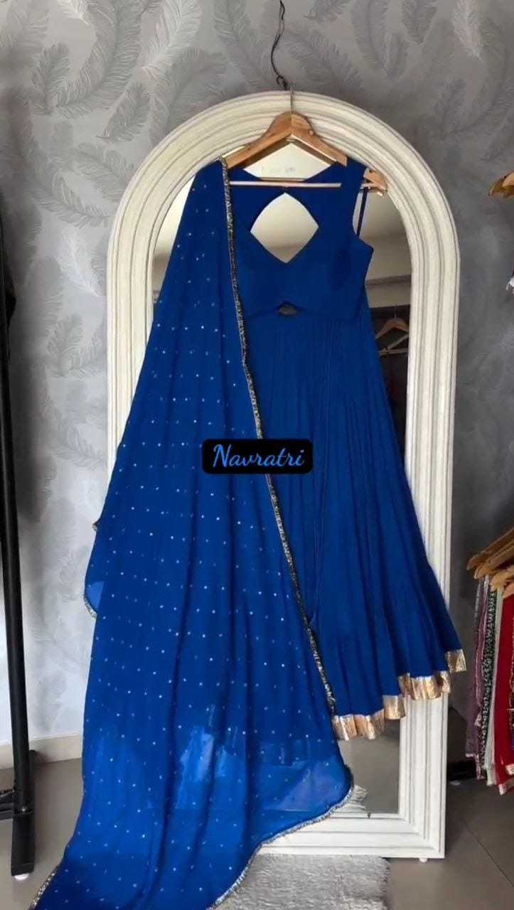 Ynf Georgette RIN157 NAVRATRI NIGHTS-06 Lehengas Plus Size Collections Wholesale Designer Lehenga Georgette Lehenga Blue Lehenga Manufacturer