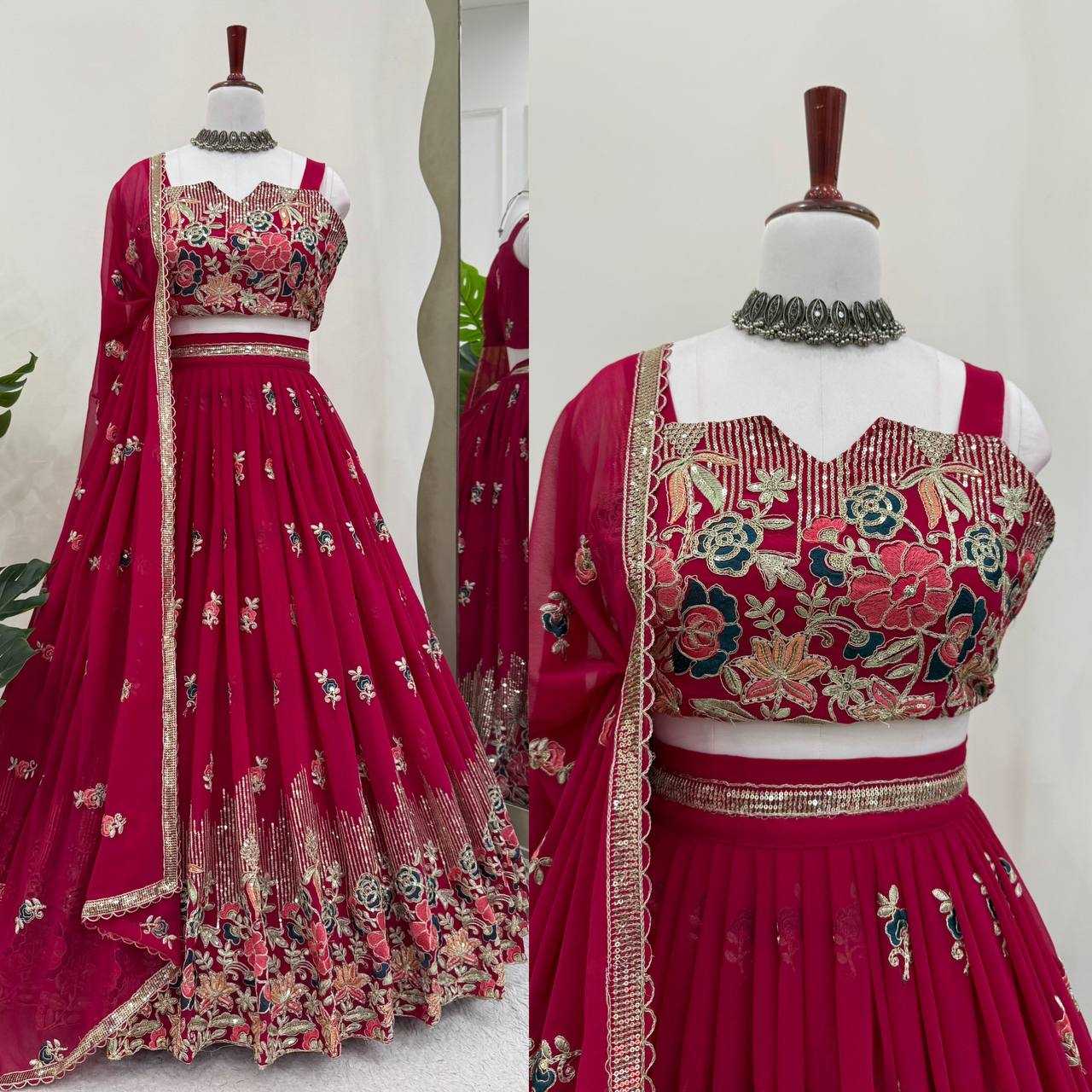 Ynf Georgette RIN162 364 Lehengas Wholesale Fancy Lehenga Embroidered Lehenga Georgette Lehenga Manufacturer
