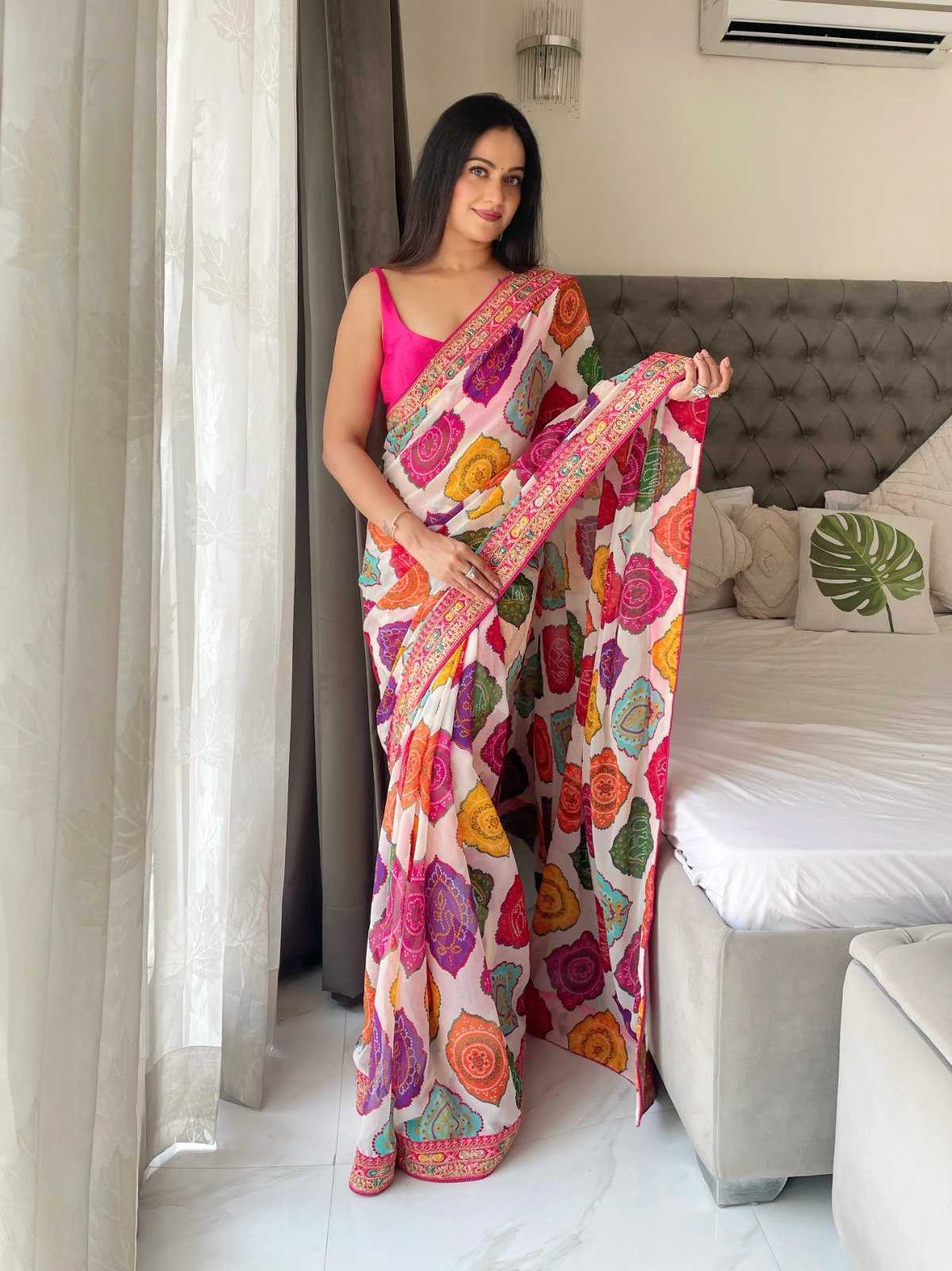Ynf Georgette RIN188 Sakhi4 Sarees Wedding Collections Festive Collections Wholesale Printed Sarees Georgette Sarees Sarees With Blouse Manufacturer