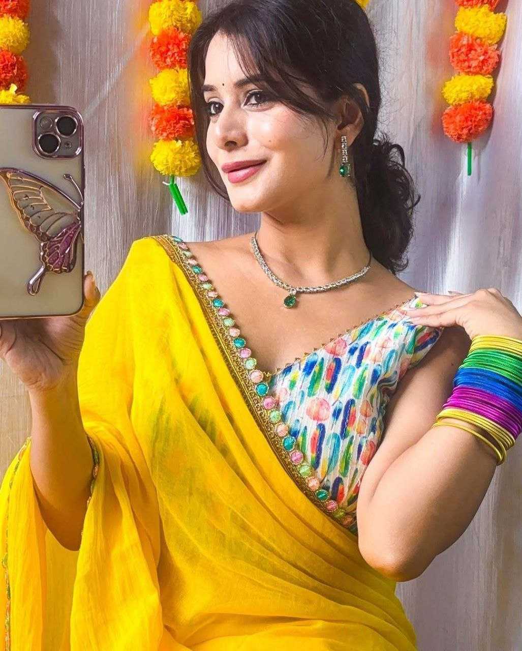 Ynf Georgette RIN193 504 Sarees Wholesale Fancy Sarees Embroidered Sarees Manufacturer