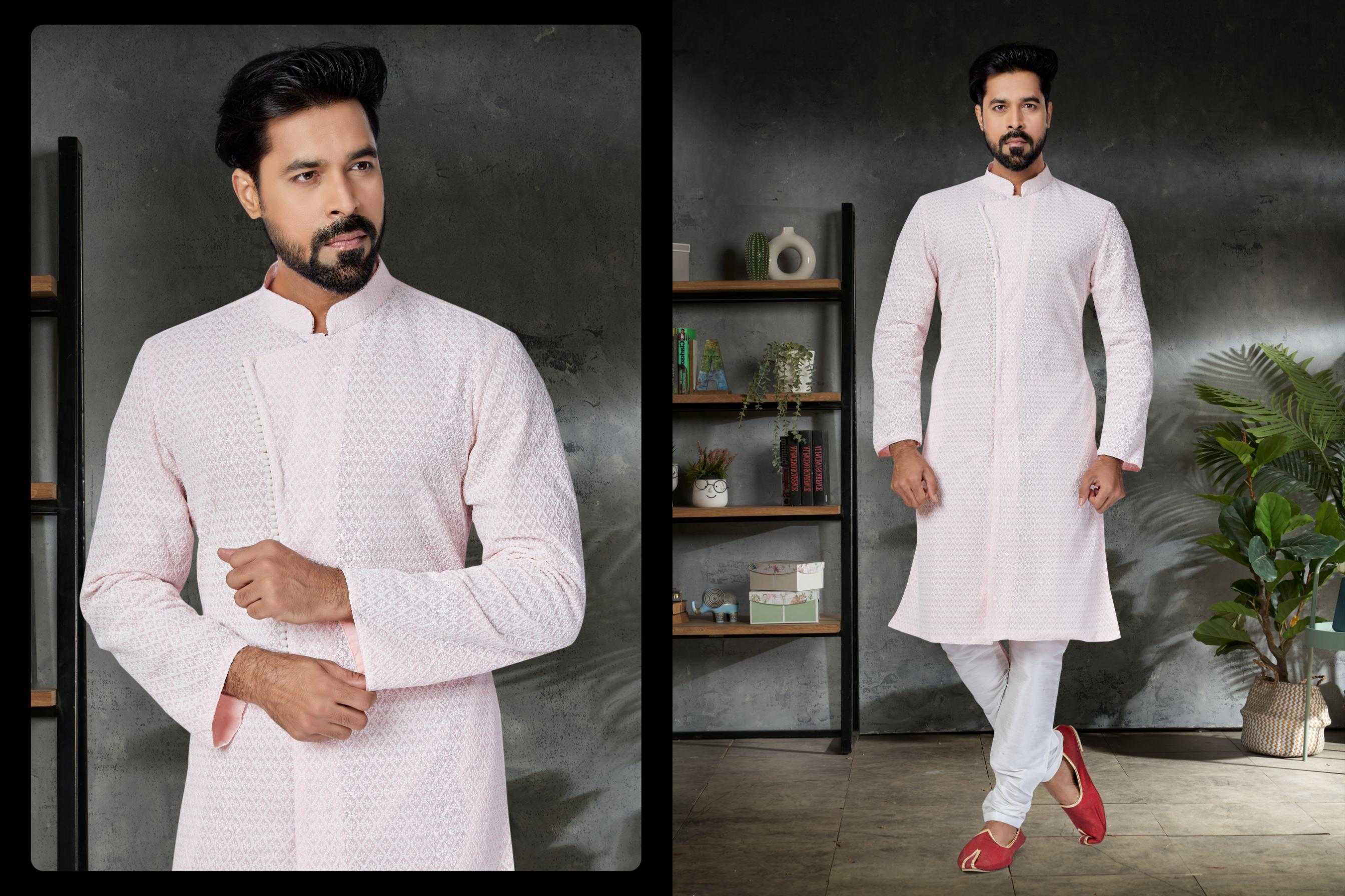 Ynf Georgette RIN223 3022B Mens Wear Wholesale Mens Kurtas Mens Kurta Pyjama Men Wedding kurta Manufacturer
