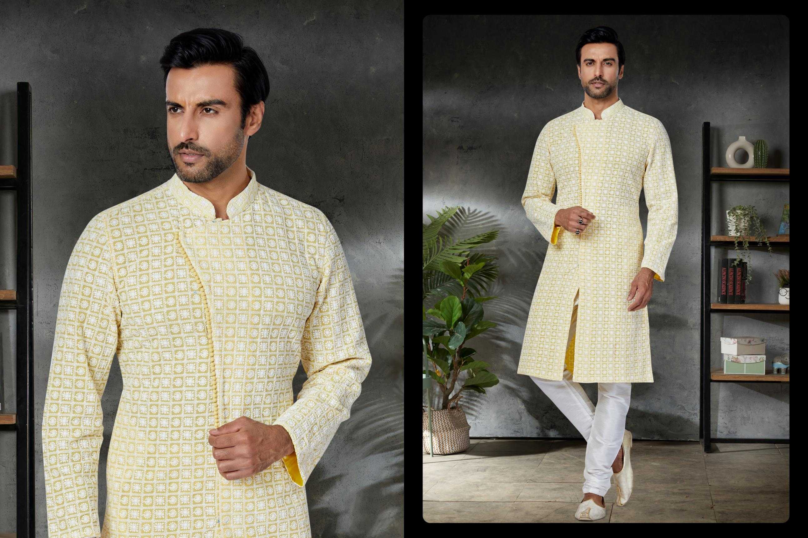 Ynf Georgette RIN223 3026A Mens Wear Wholesale Mens Kurtas Mens Kurta Pyjama Men Wedding kurta Manufacturer