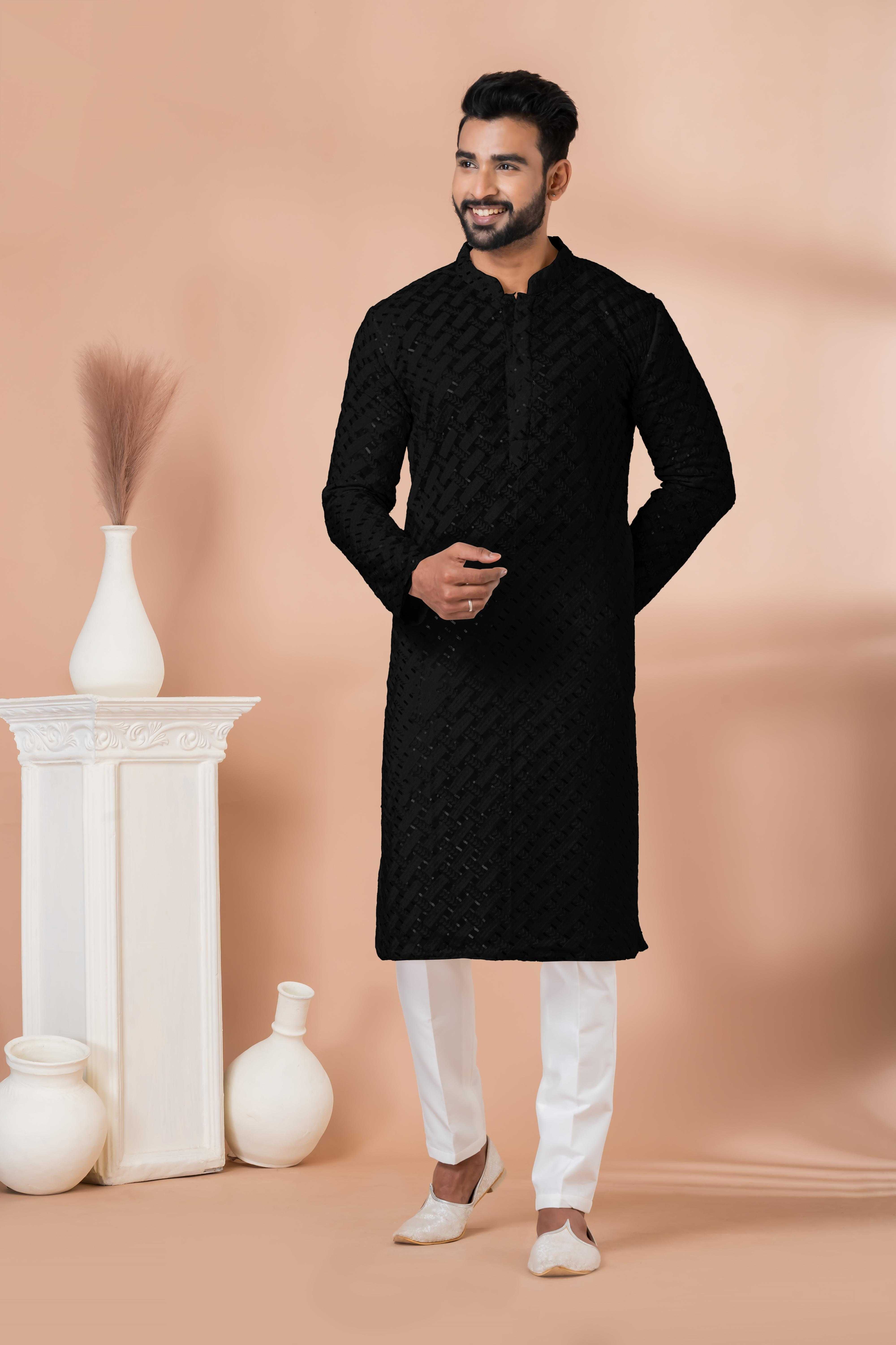 Ynf Georgette RIN223 3301 B Mens Wear Wholesale Mens Kurtas Mens Kurta Pyjama Men Wedding kurta Manufacturer