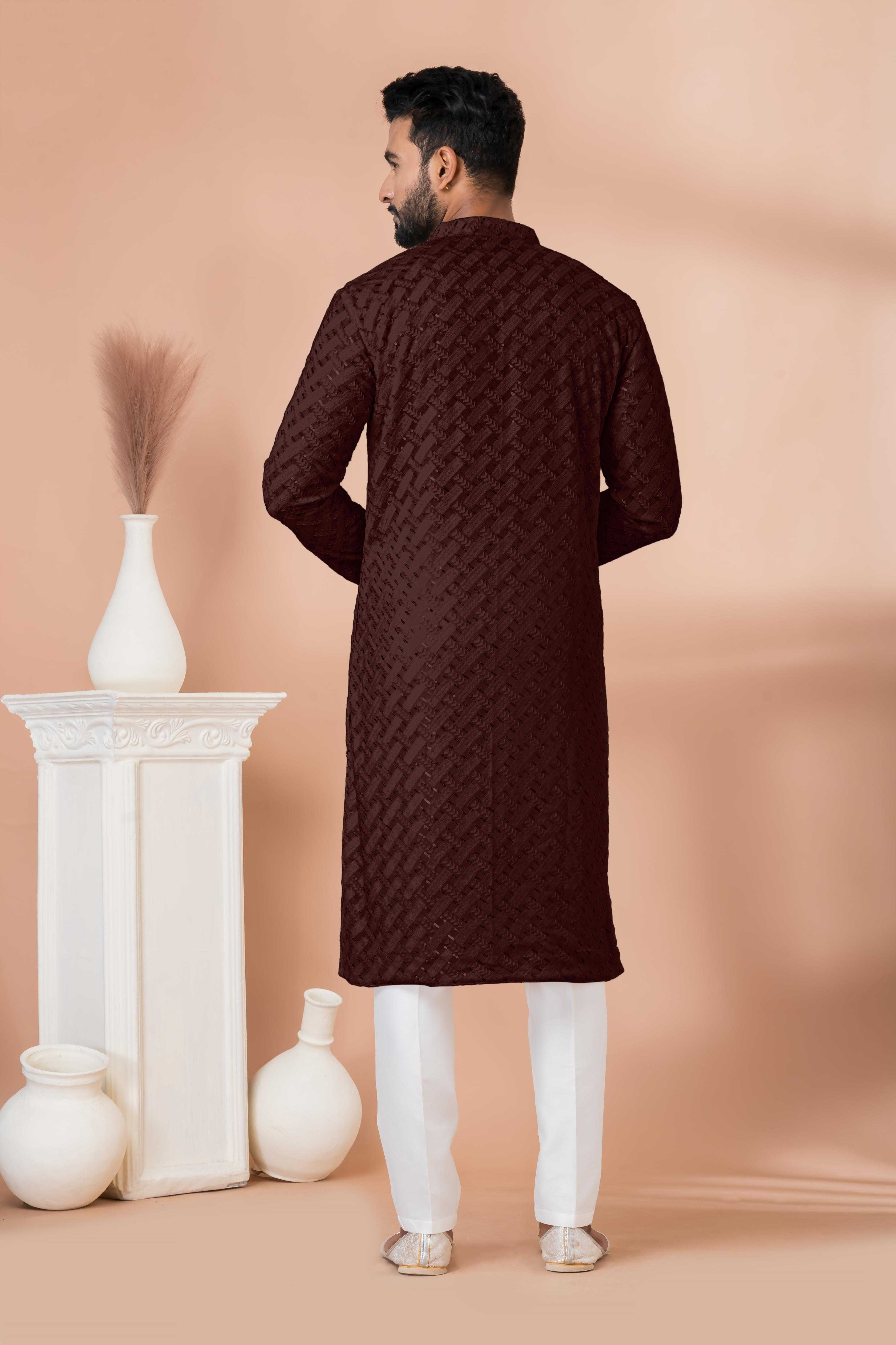 Ynf Georgette RIN223 3301 C-1 Mens Wear Wholesale Mens Kurtas Mens Kurta Pyjama Men Wedding kurta Manufacturer