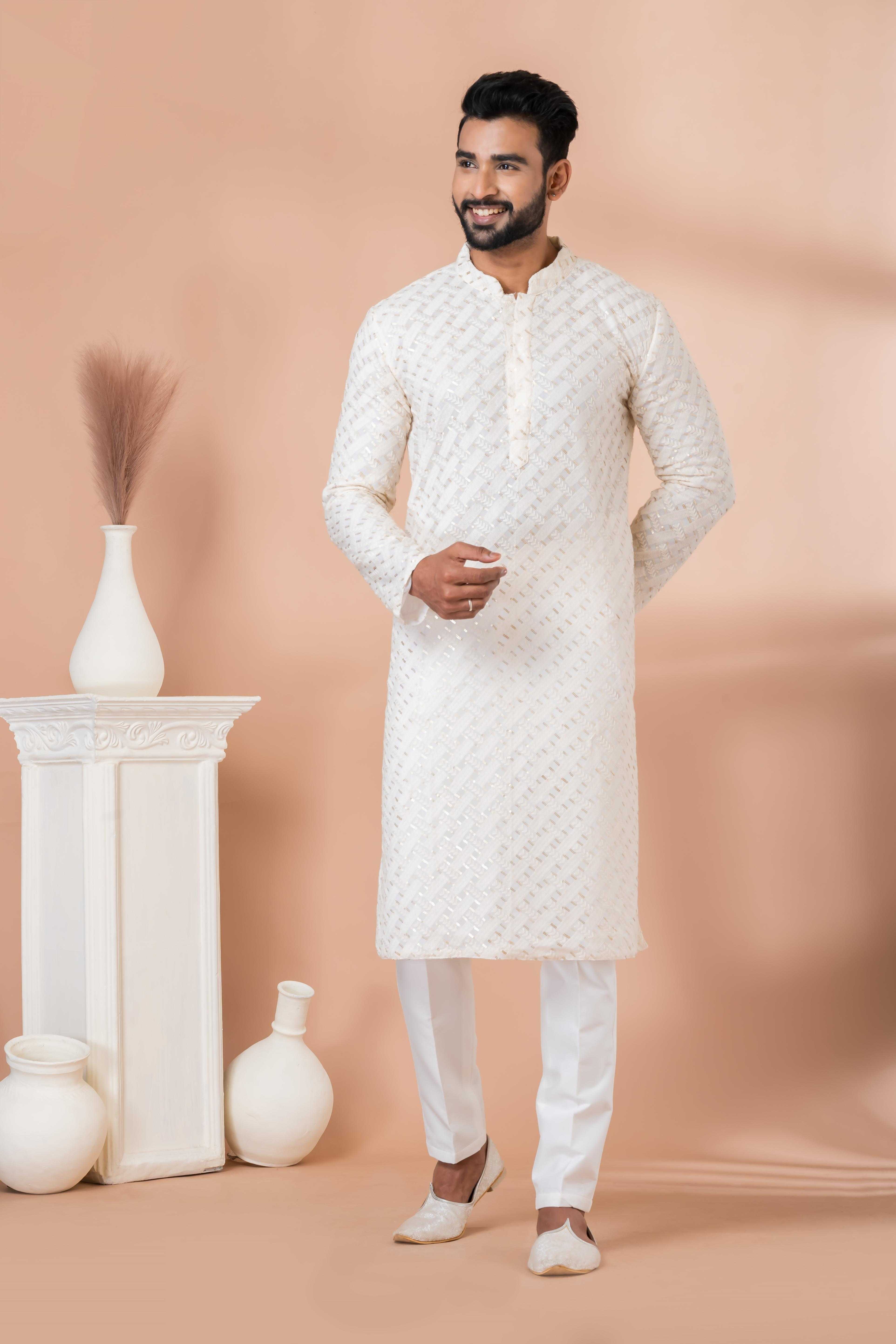 Ynf Georgette RIN223 3301B Mens Wear Festive Collections Wholesale Mens Kurtas Mens Kurta Pyjama Onam Collections Manufacturer