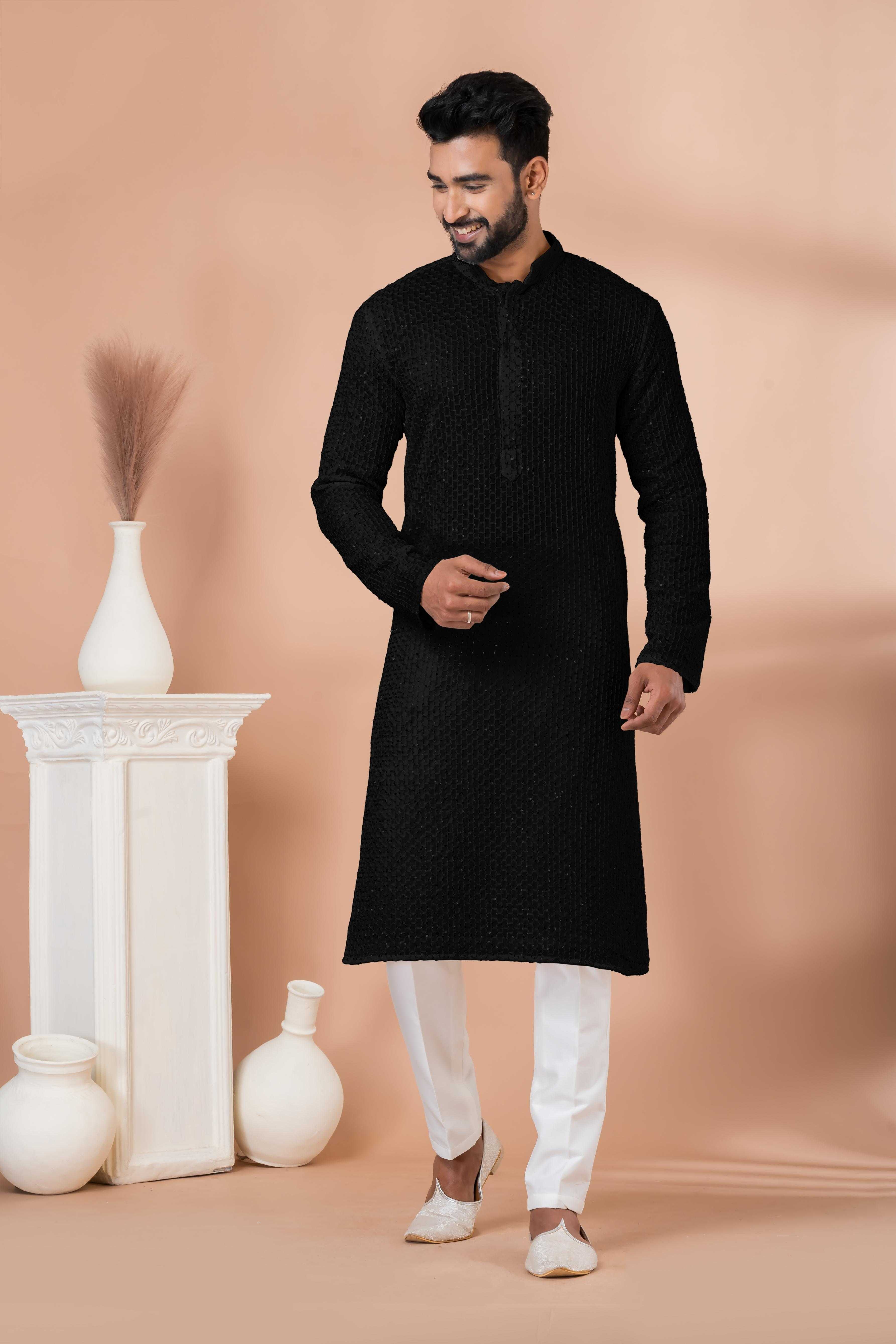 Ynf Georgette RIN223 3302 B Mens Wear Wholesale Mens Kurtas Men Kurta Pajama Men Wedding kurta Manufacturer