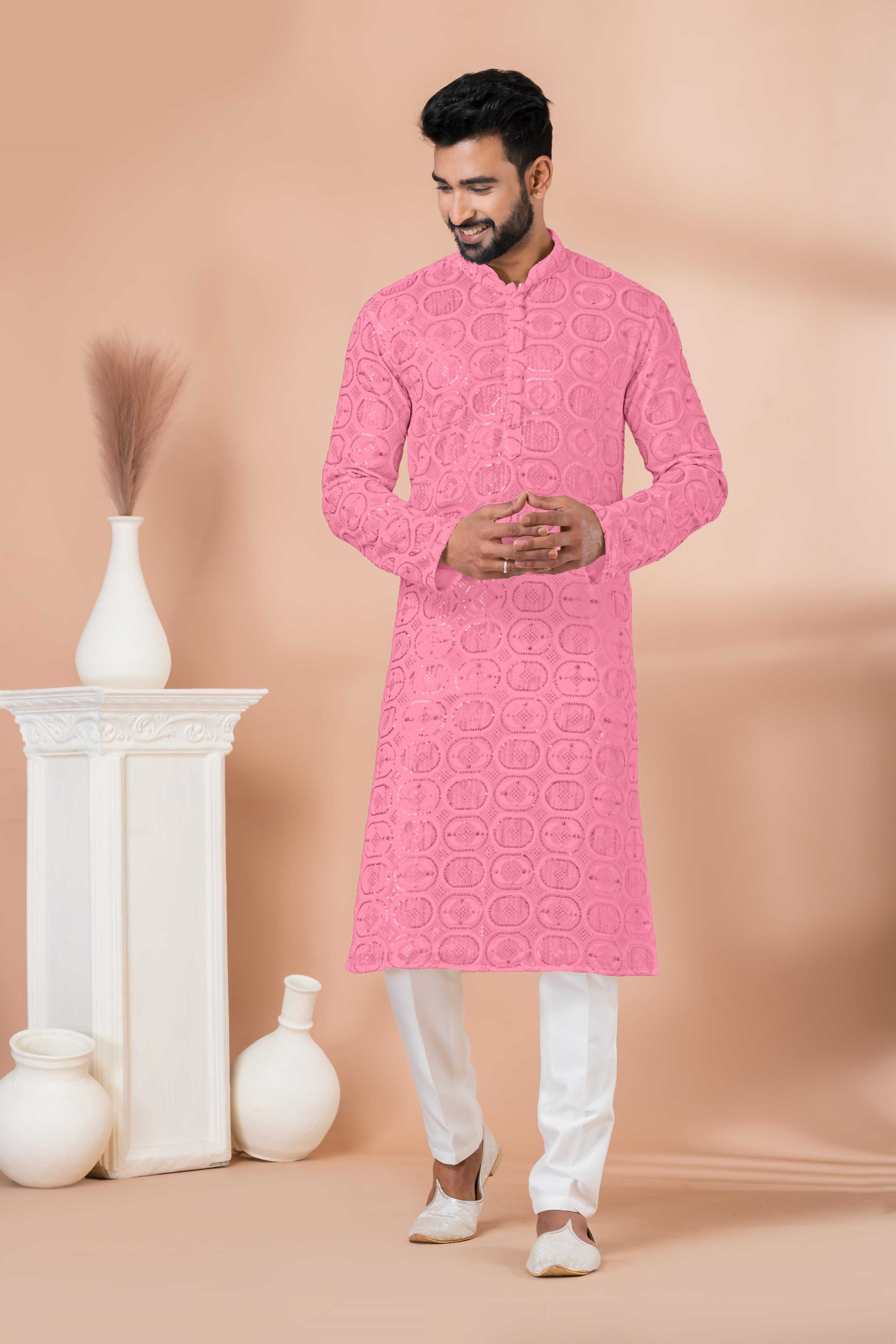 Ynf Georgette RIN223 3305F-A Mens Wear Wholesale Mens Kurtas Mens Kurta Pyjama Men Wedding kurta Manufacturer