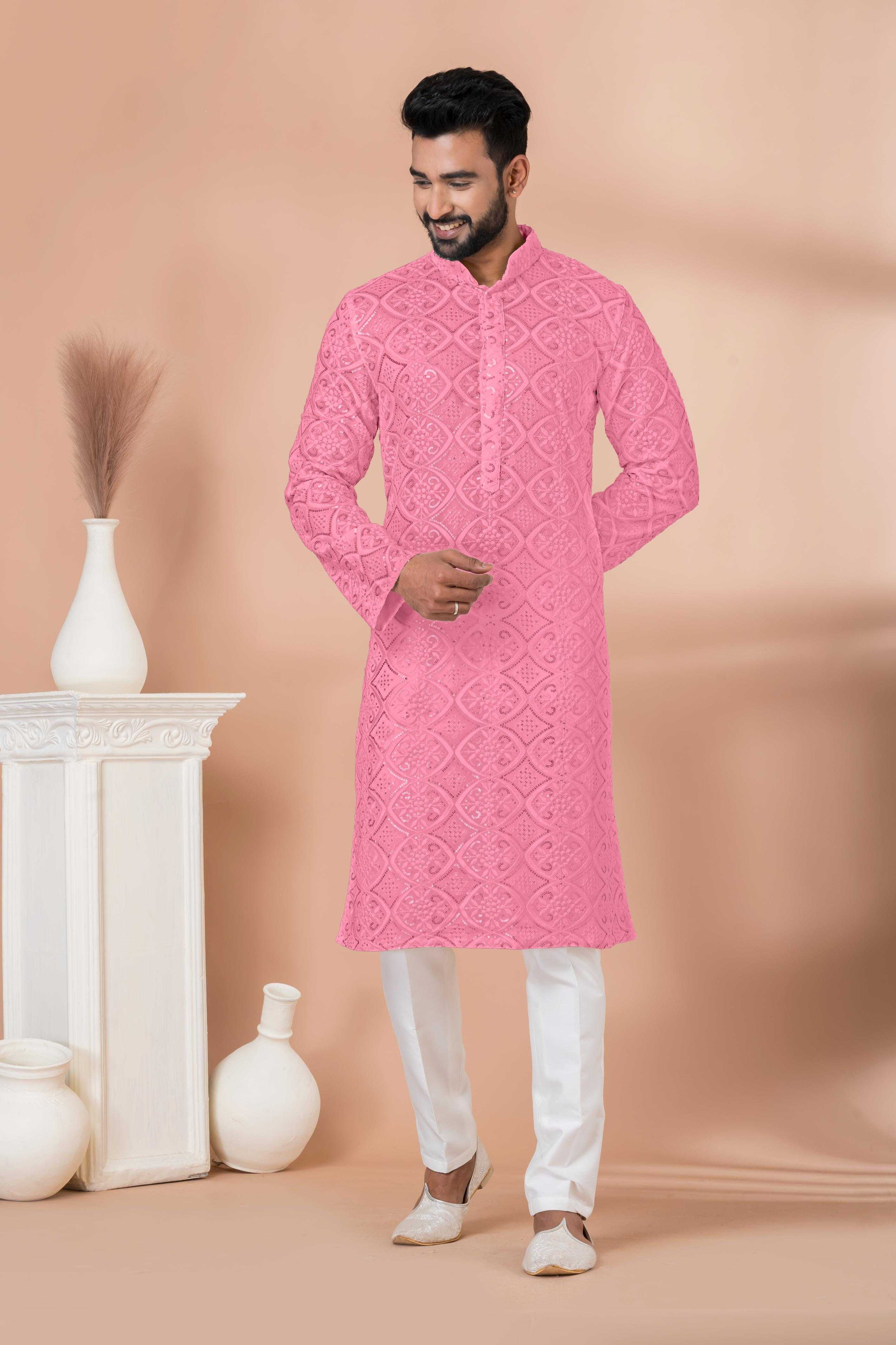 Ynf Georgette RIN223 3306F-A Mens Wear Wholesale Mens Kurtas Mens Kurta Pyjama Men Wedding kurta Manufacturer