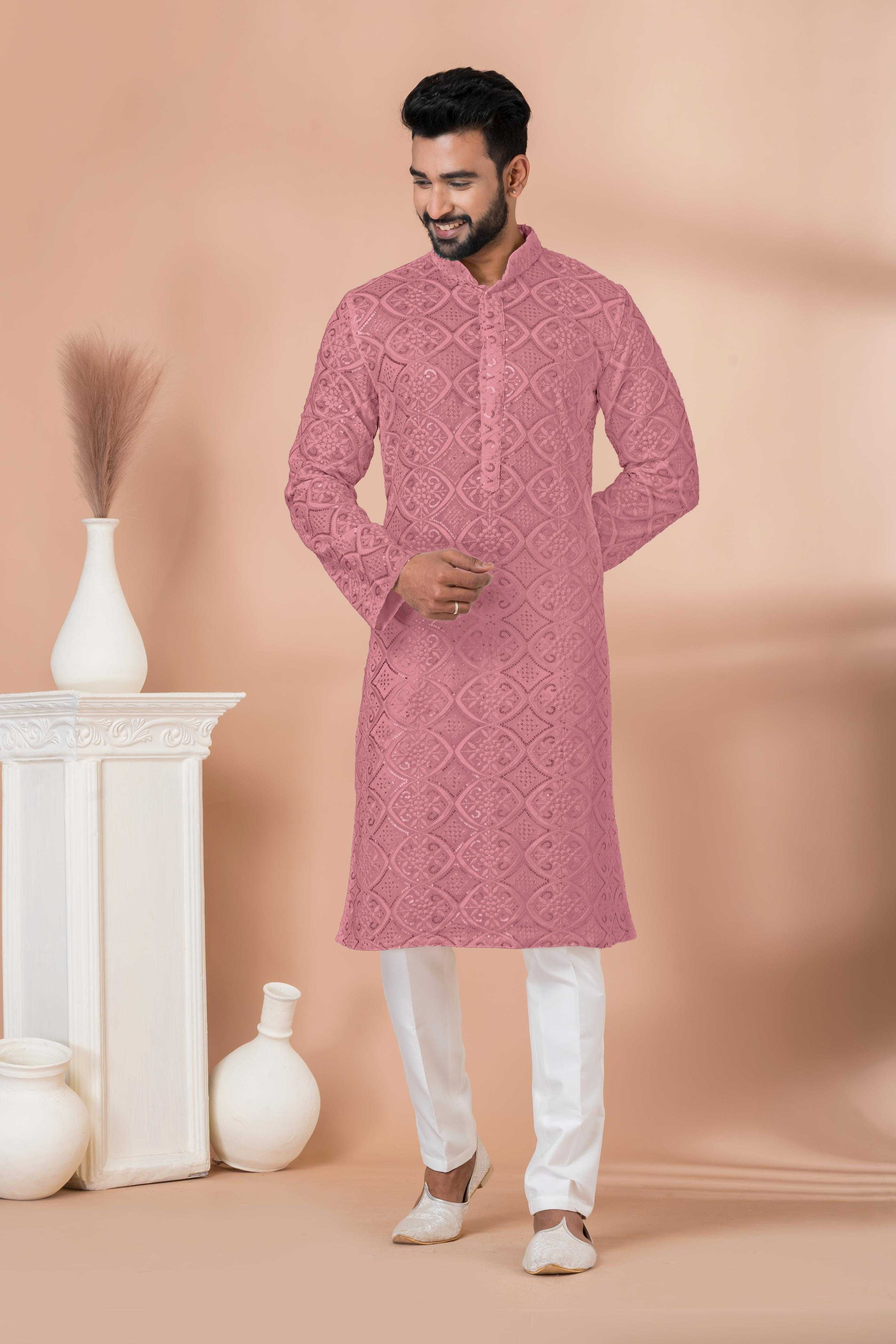 Ynf Georgette RIN223 3306P-A Mens Wear Wholesale Mens Kurtas Mens Kurta Pyjama Men Wedding kurta Manufacturer