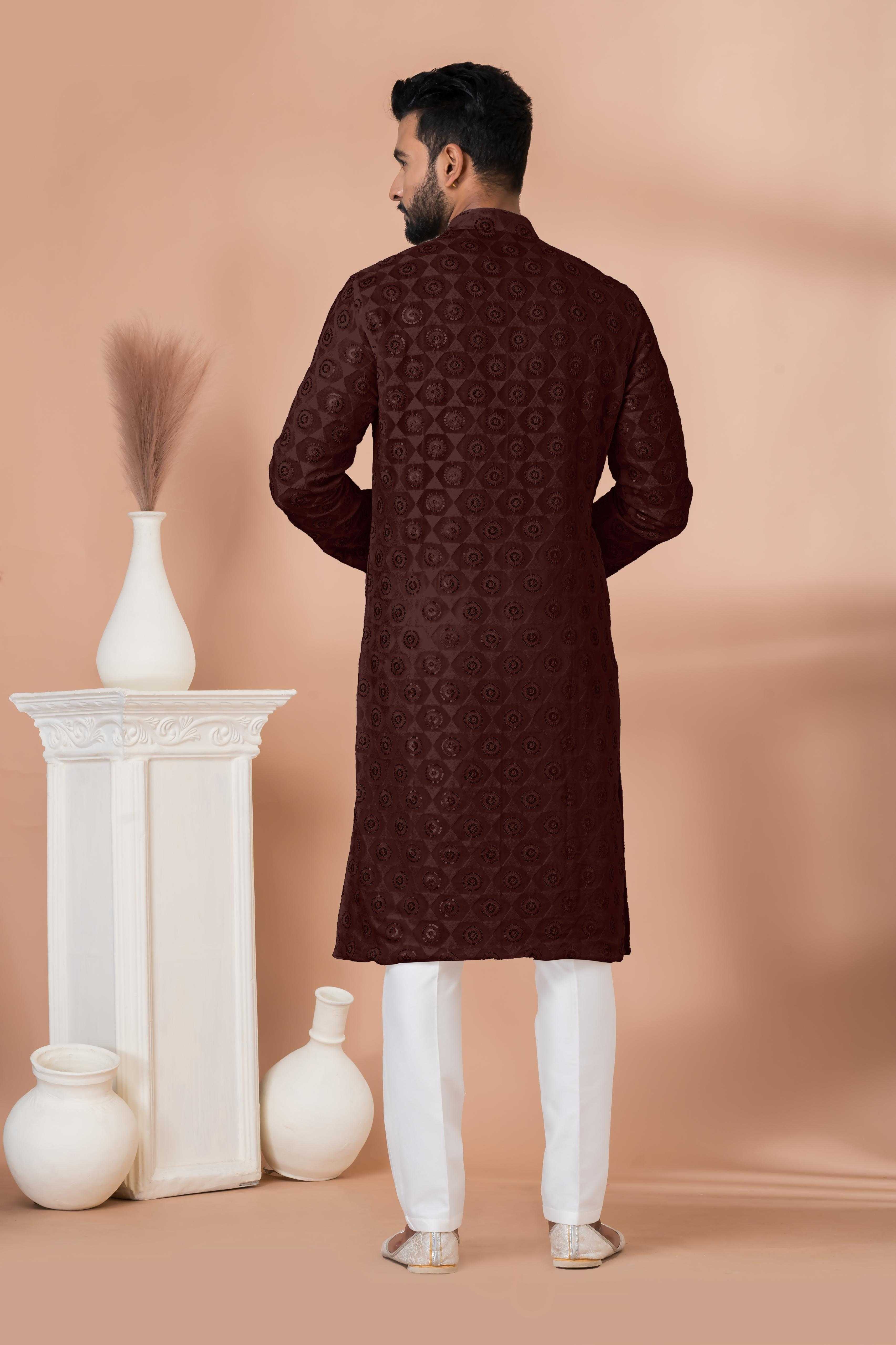 Ynf Georgette RIN223 3307 C-1 Mens Wear Wholesale Mens Kurtas Mens Kurta Pyjama Men Wedding kurta Manufacturer