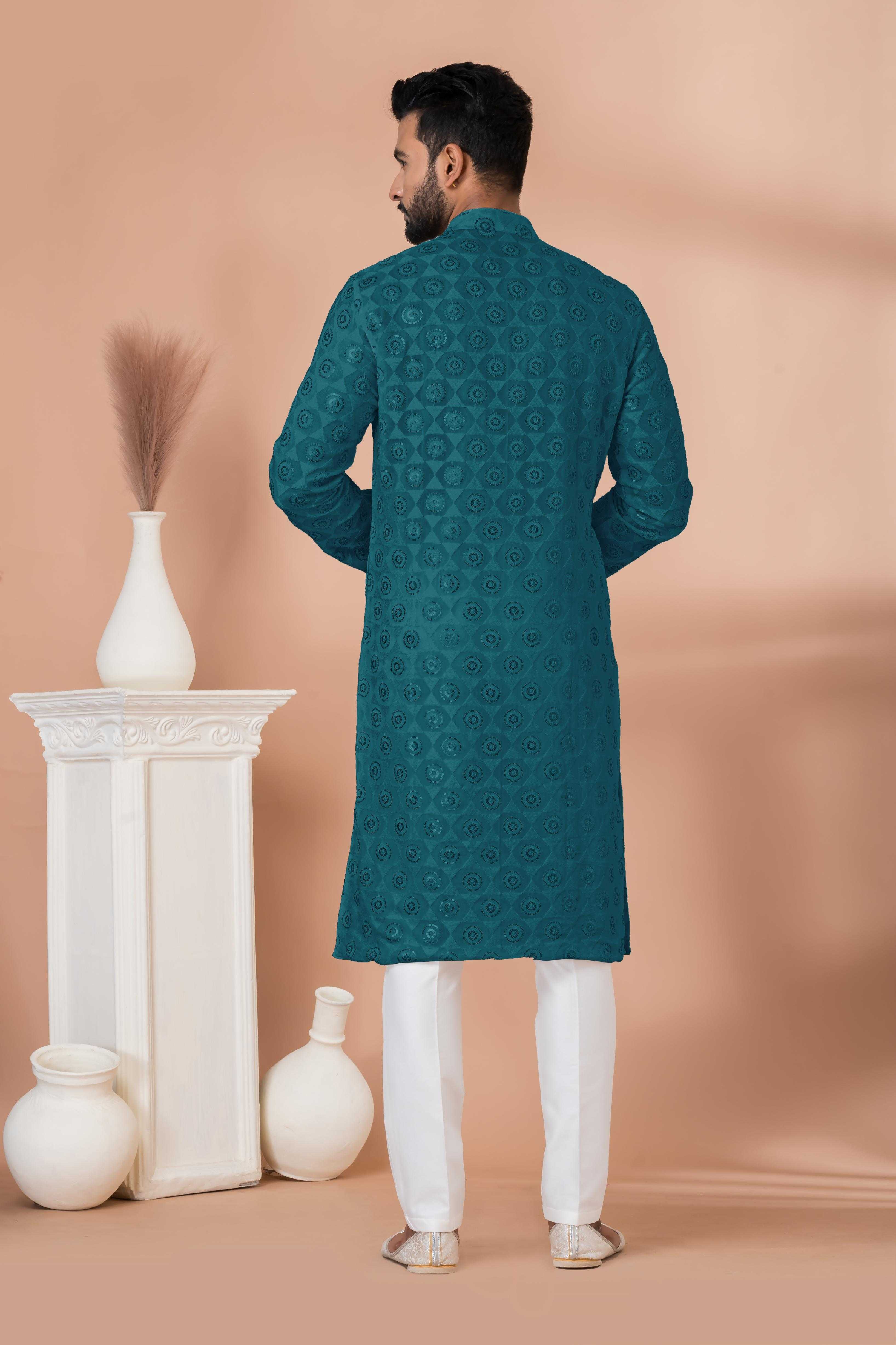 Ynf Georgette RIN223 3307 T-1 Mens Wear Wholesale Mens Kurtas Mens Kurta Pyjama Men Wedding kurta Manufacturer