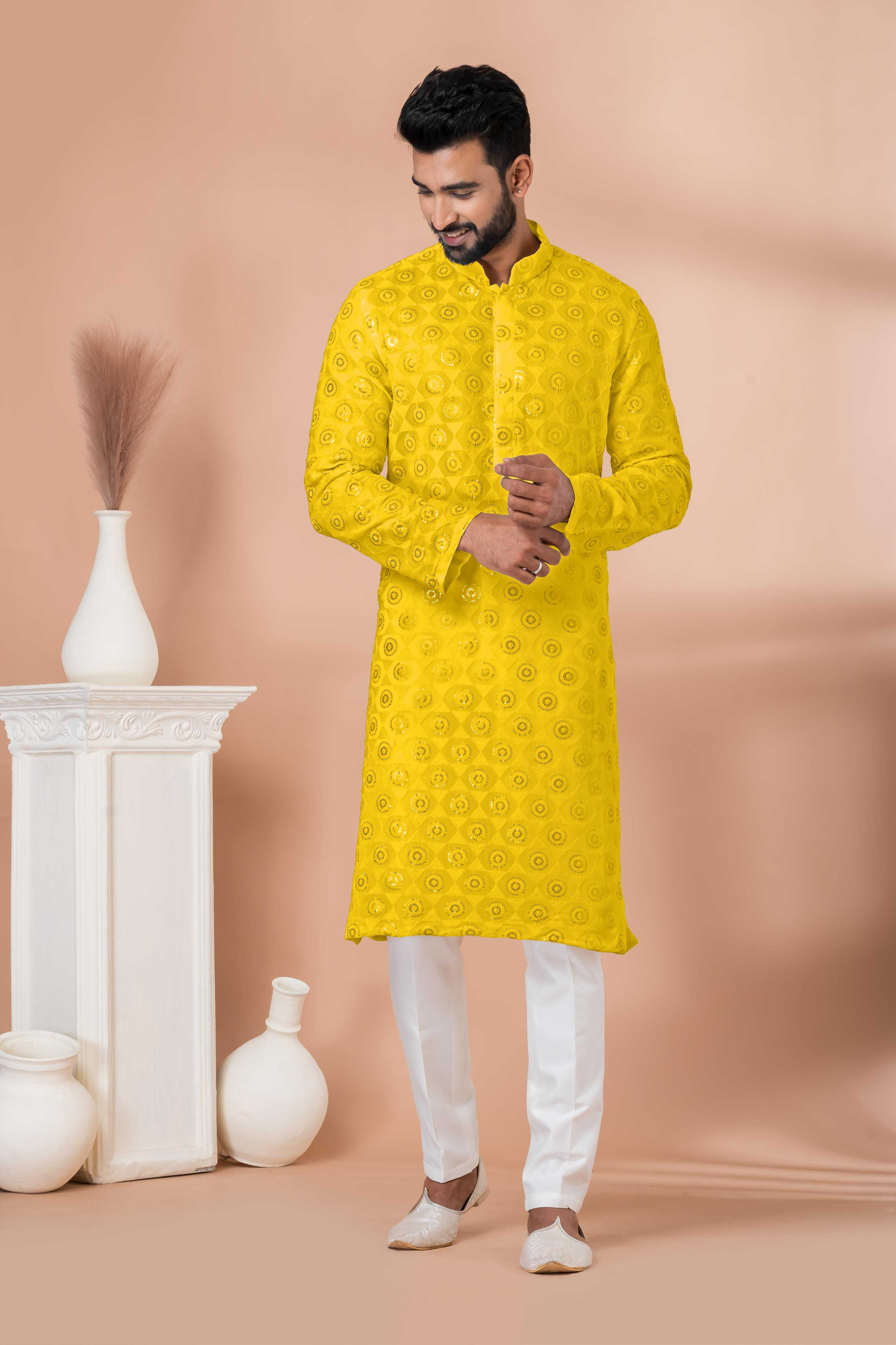 Ynf Georgette RIN223 3307 Y Mens Wear Wholesale Mens Kurtas Mens Kurta Pyjama Men Wedding kurta Manufacturer