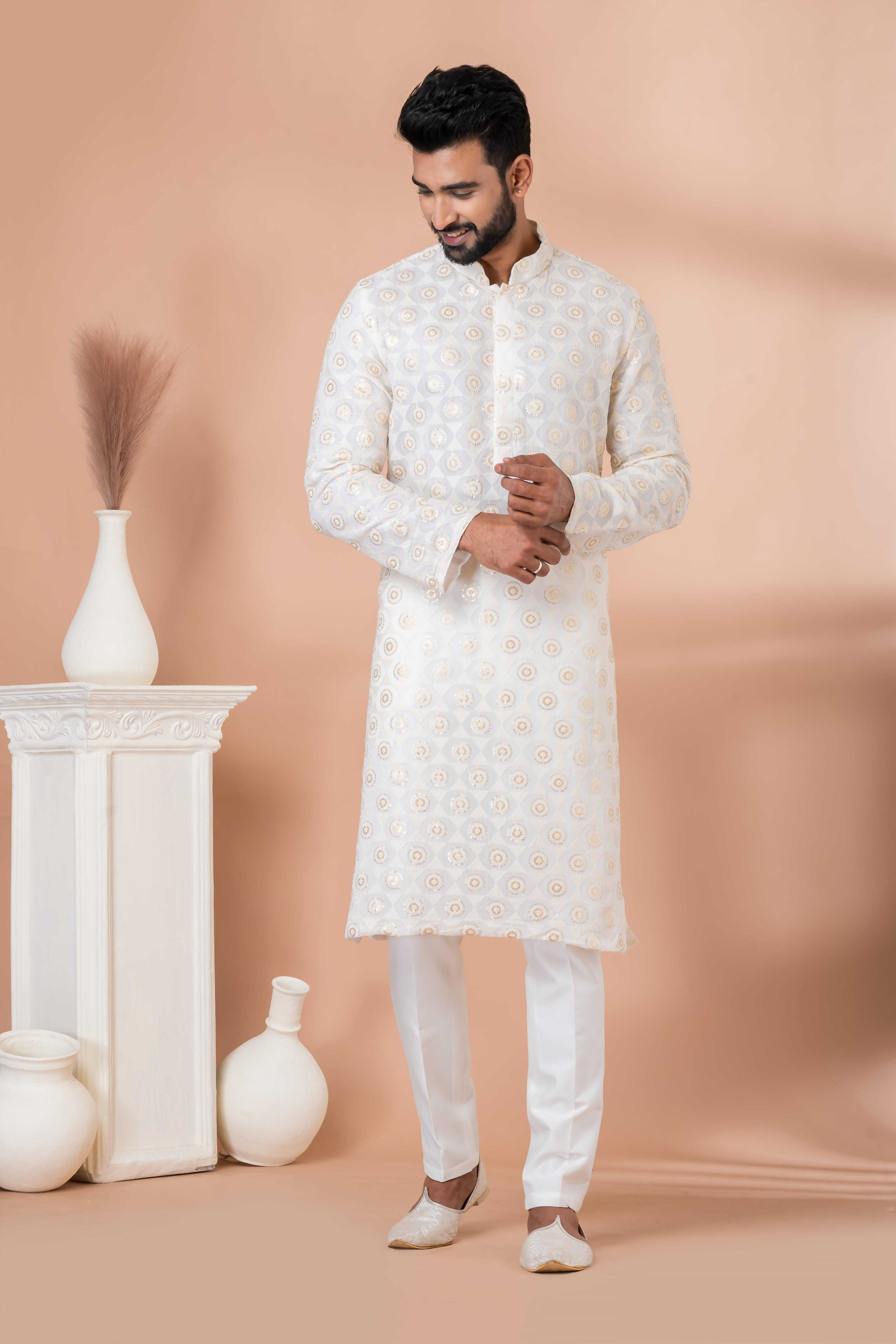 Ynf Georgette RIN223 3307B Mens Wear Festive Collections Wholesale Mens Kurtas Mens Kurta Pyjama Onam Collections Manufacturer