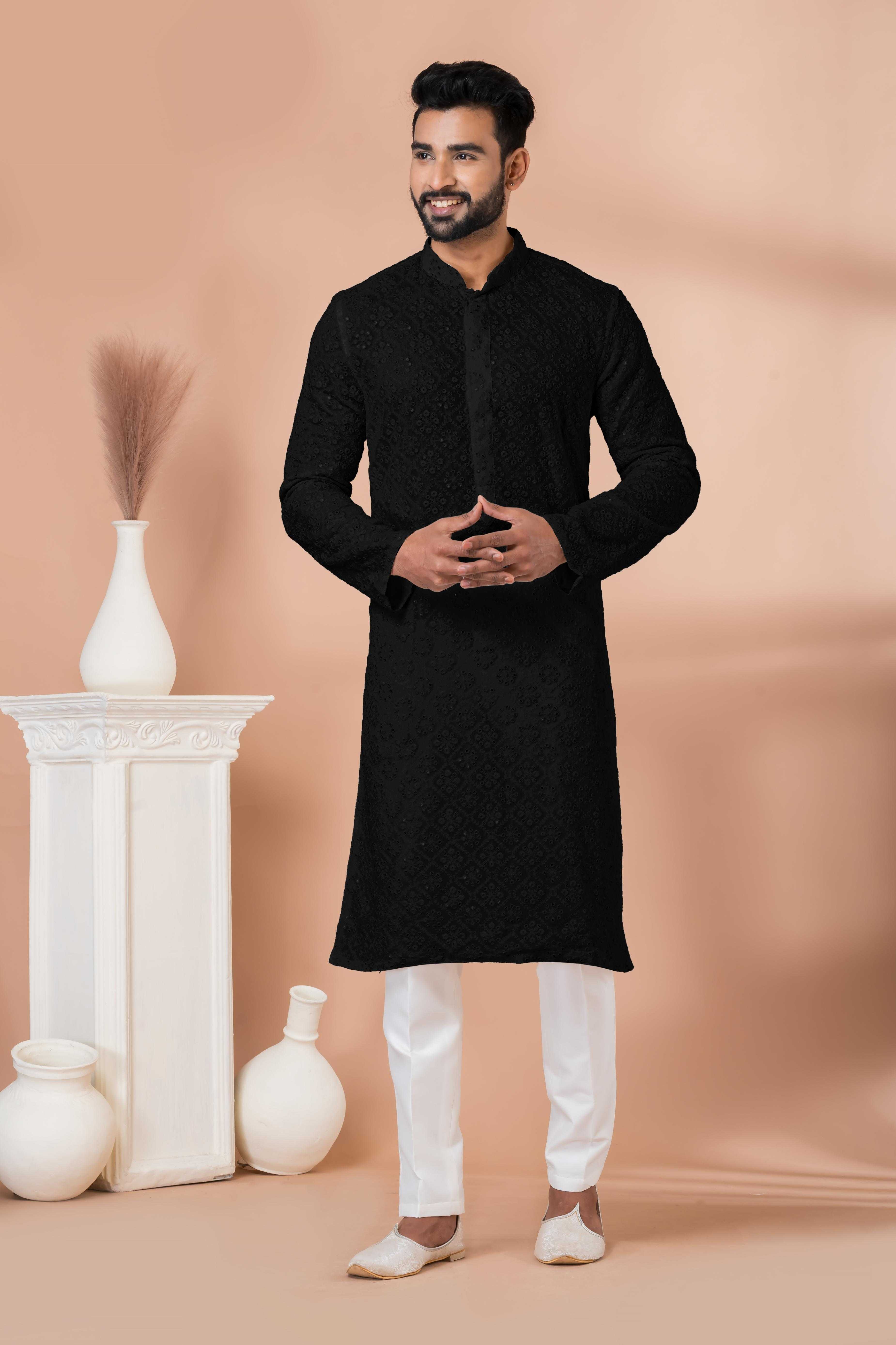 Ynf Georgette RIN223 3308 B Mens Wear Wholesale Mens Kurtas Mens Kurta Pyjama Men Wedding kurta Manufacturer