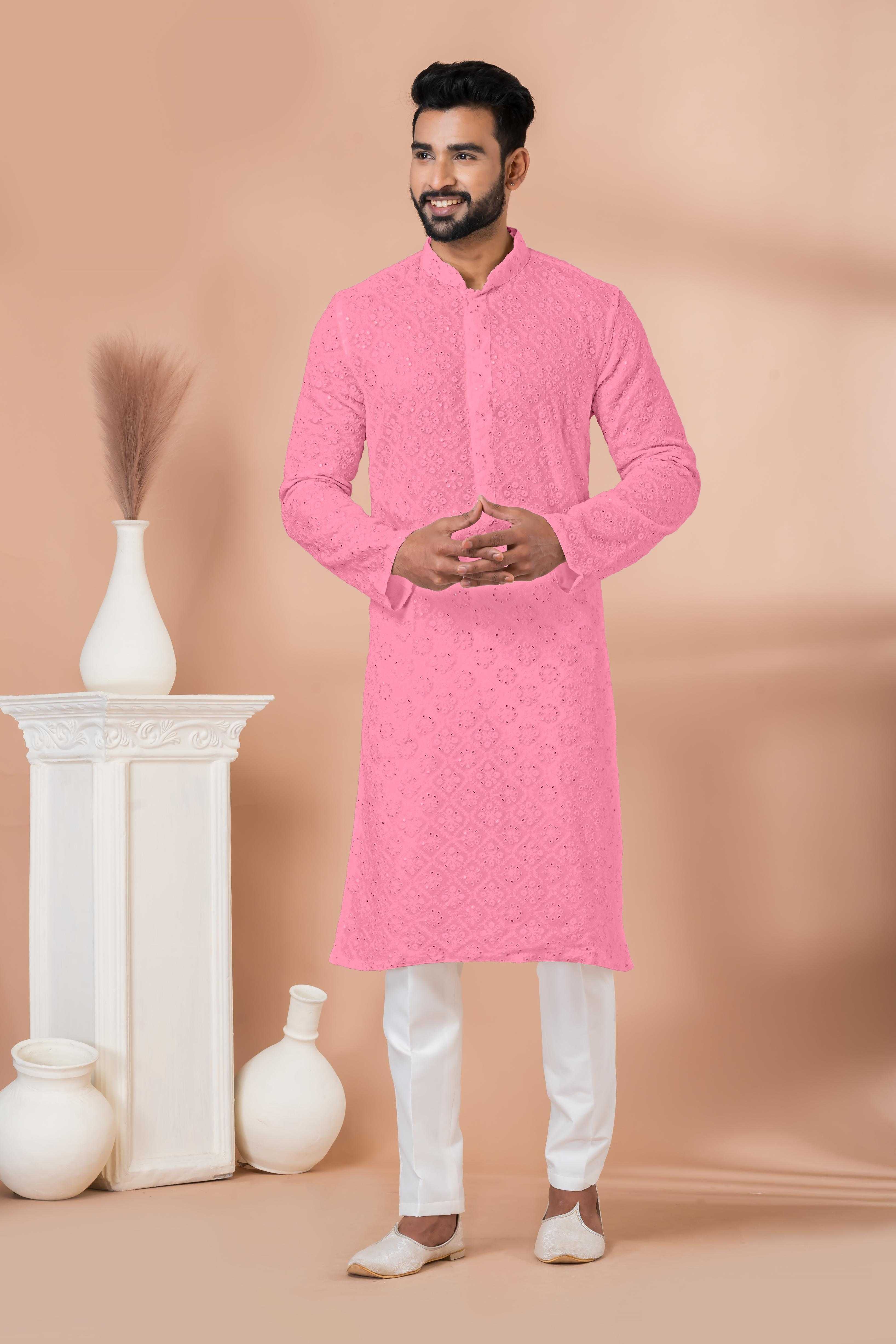 Ynf Georgette RIN223 3308 F Mens Wear Wholesale Mens Kurtas Mens Kurta Pyjama Men Wedding kurta Manufacturer