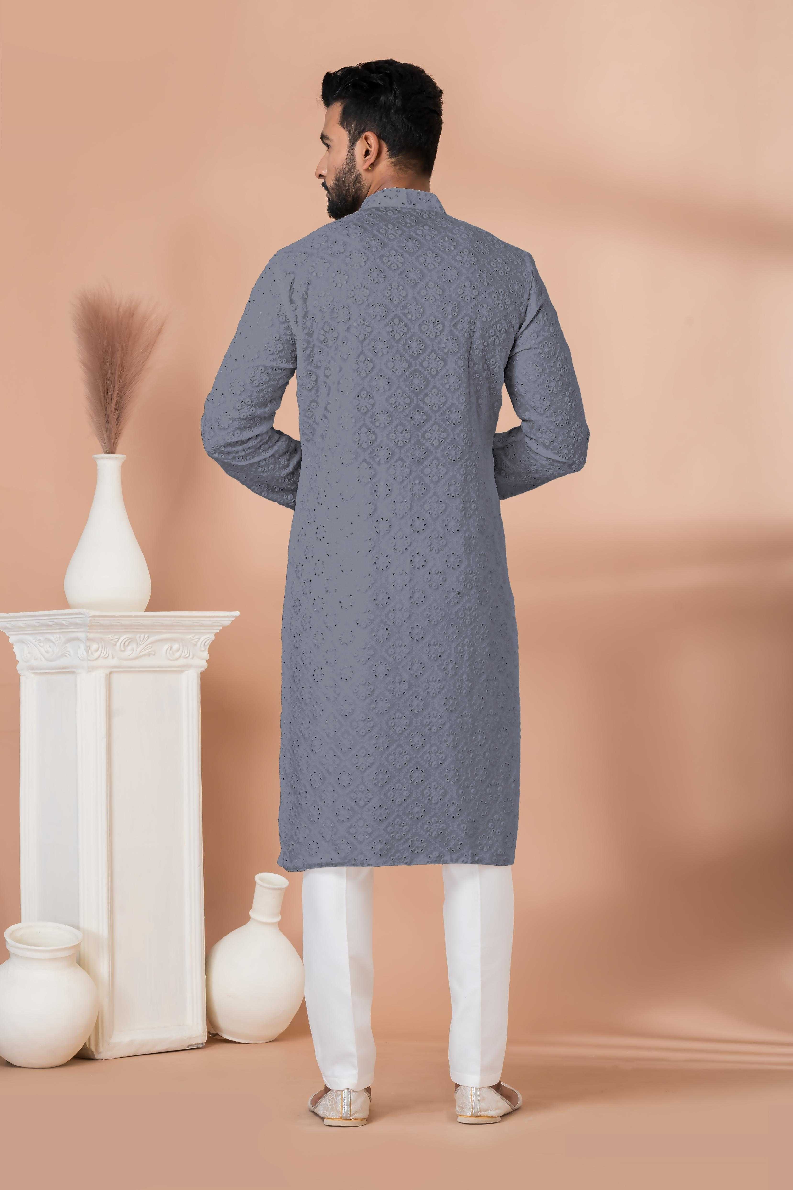 Ynf Georgette RIN223 3308 G-1 Mens Wear Wholesale Mens Kurtas Mens Kurta Pyjama Men Wedding kurta Manufacturer