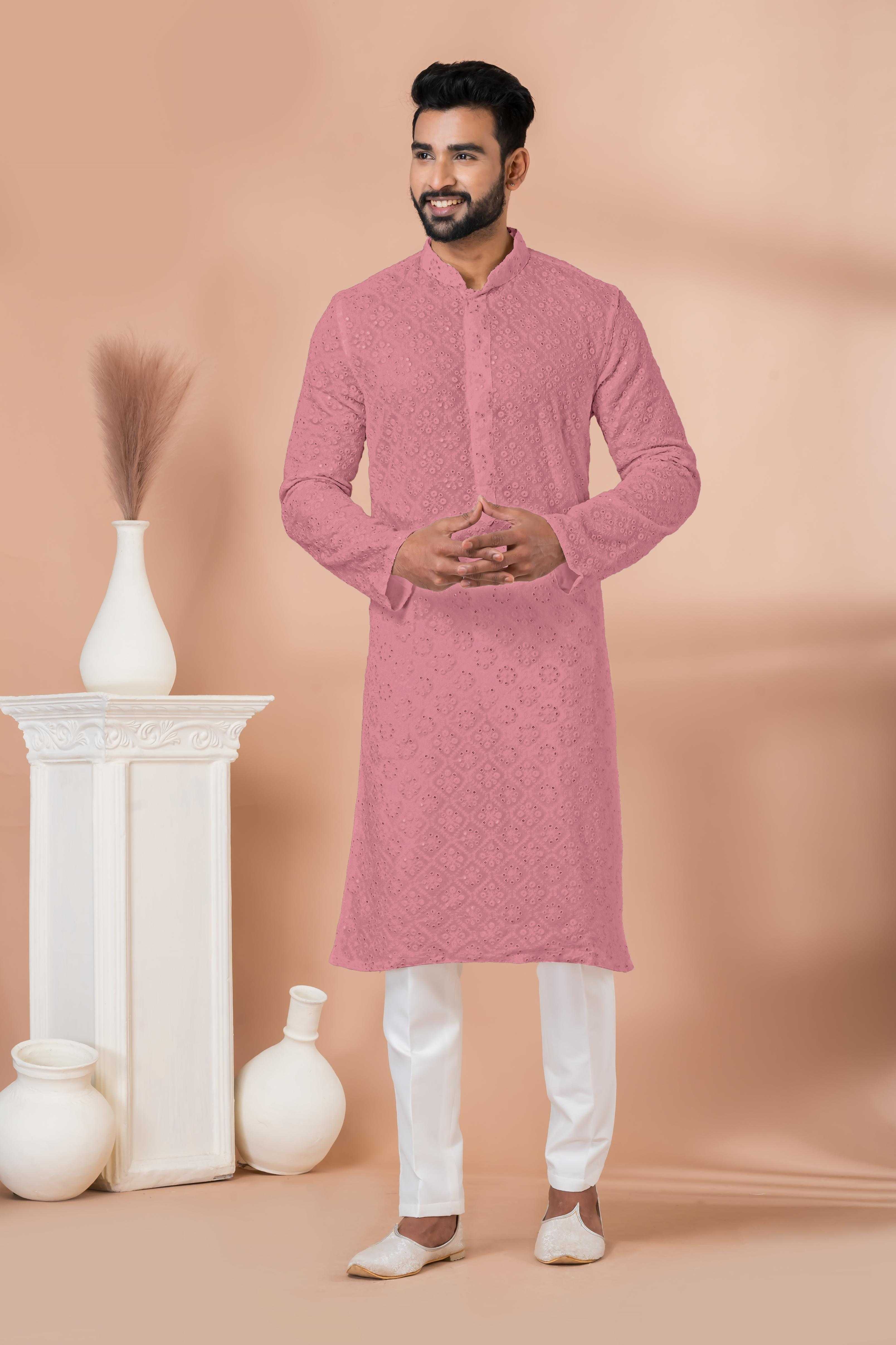 Ynf Georgette RIN223 3308 P Mens Wear Wholesale Mens Kurtas Mens Kurta Pyjama Men Wedding kurta Manufacturer