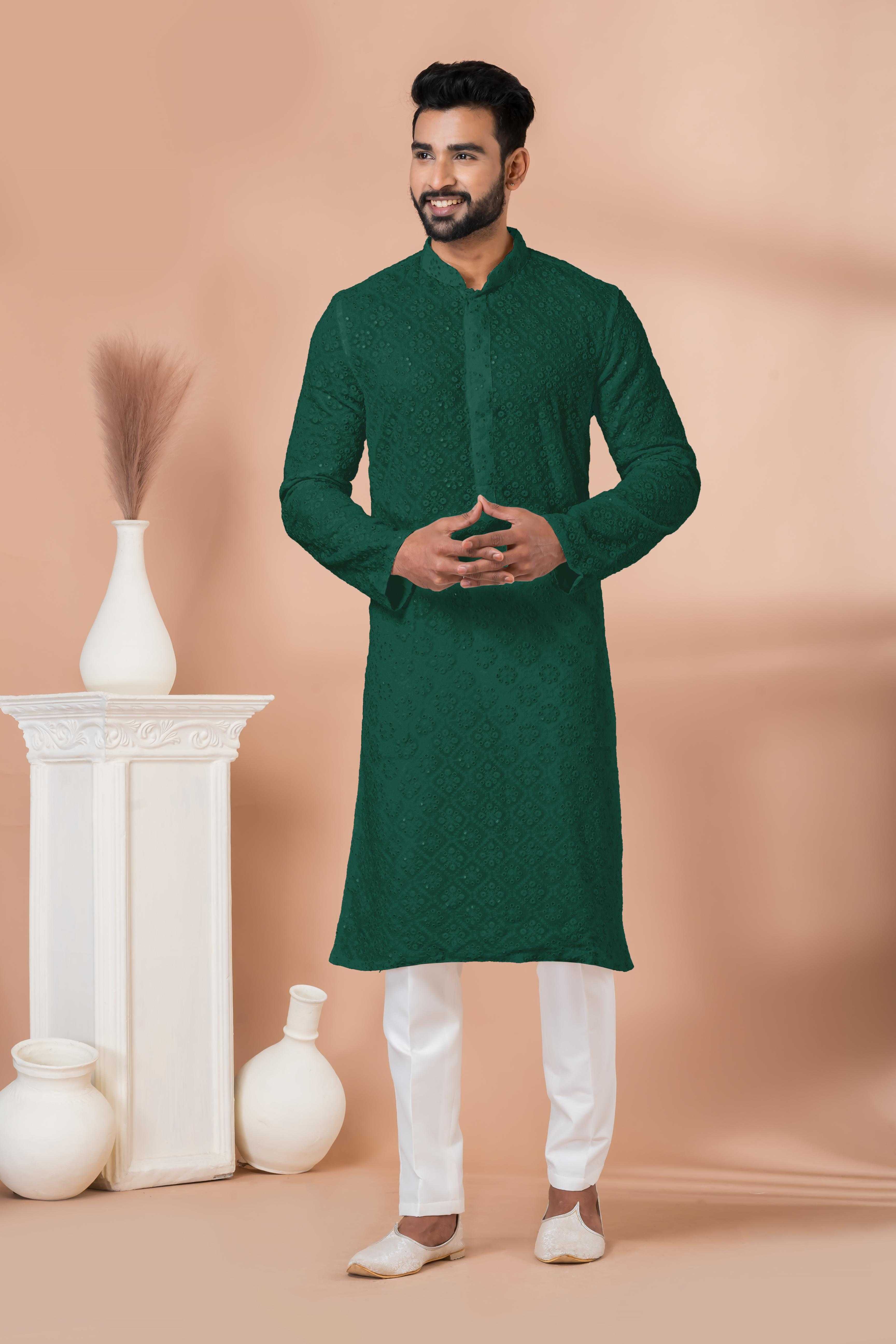 Ynf Georgette RIN223 3308 R Mens Wear Wholesale Mens Kurtas Mens Kurta Pyjama Men Wedding kurta Manufacturer