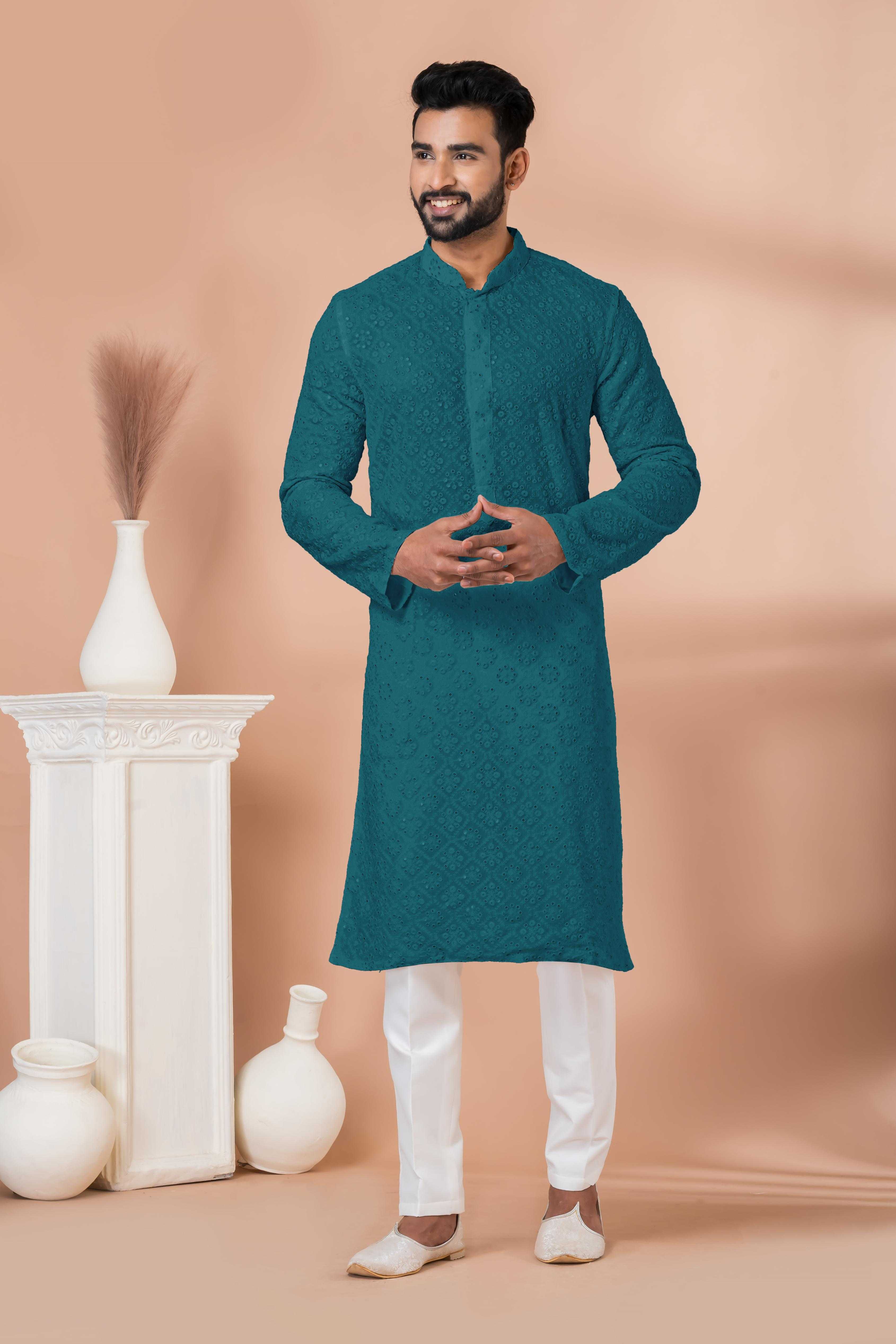 Ynf Georgette RIN223 3308 T Mens Wear Wholesale Mens Kurtas Mens Kurta Pyjama Men Wedding kurta Manufacturer