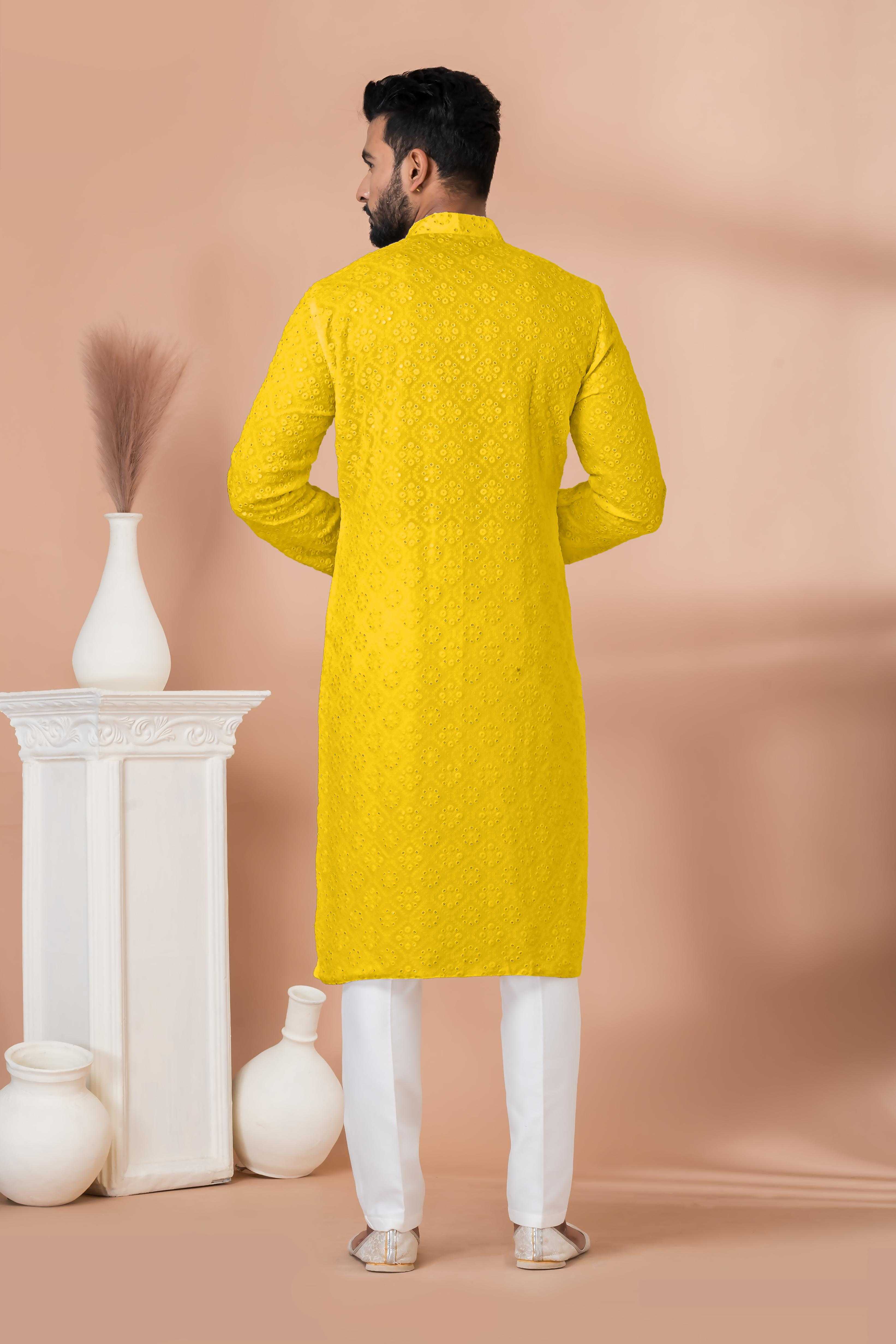 Ynf Georgette RIN223 3308 Y-1 Mens Wear Wholesale Mens Kurtas Mens Kurta Pyjama Men Wedding kurta Manufacturer